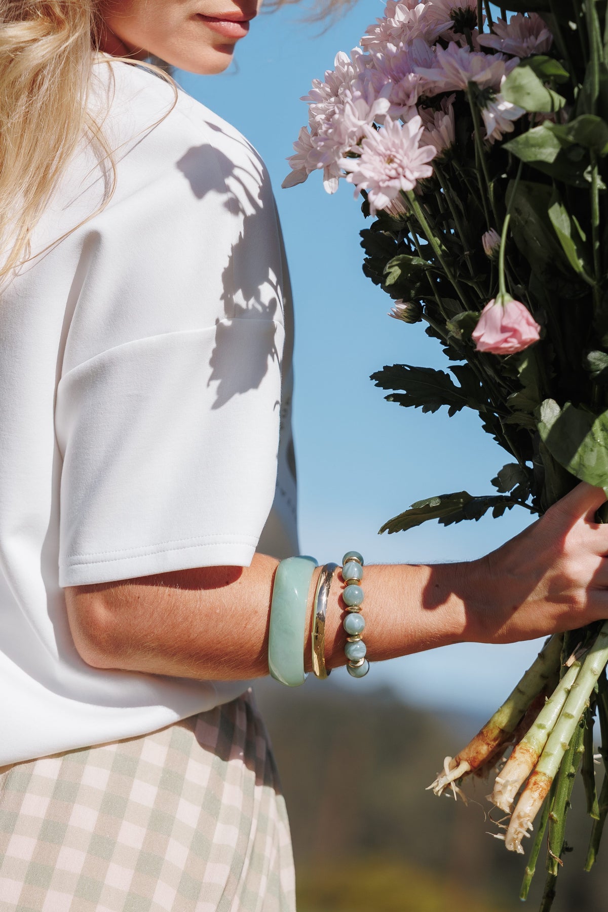 Cassidy Bangle Set in Green – view 1 of 7