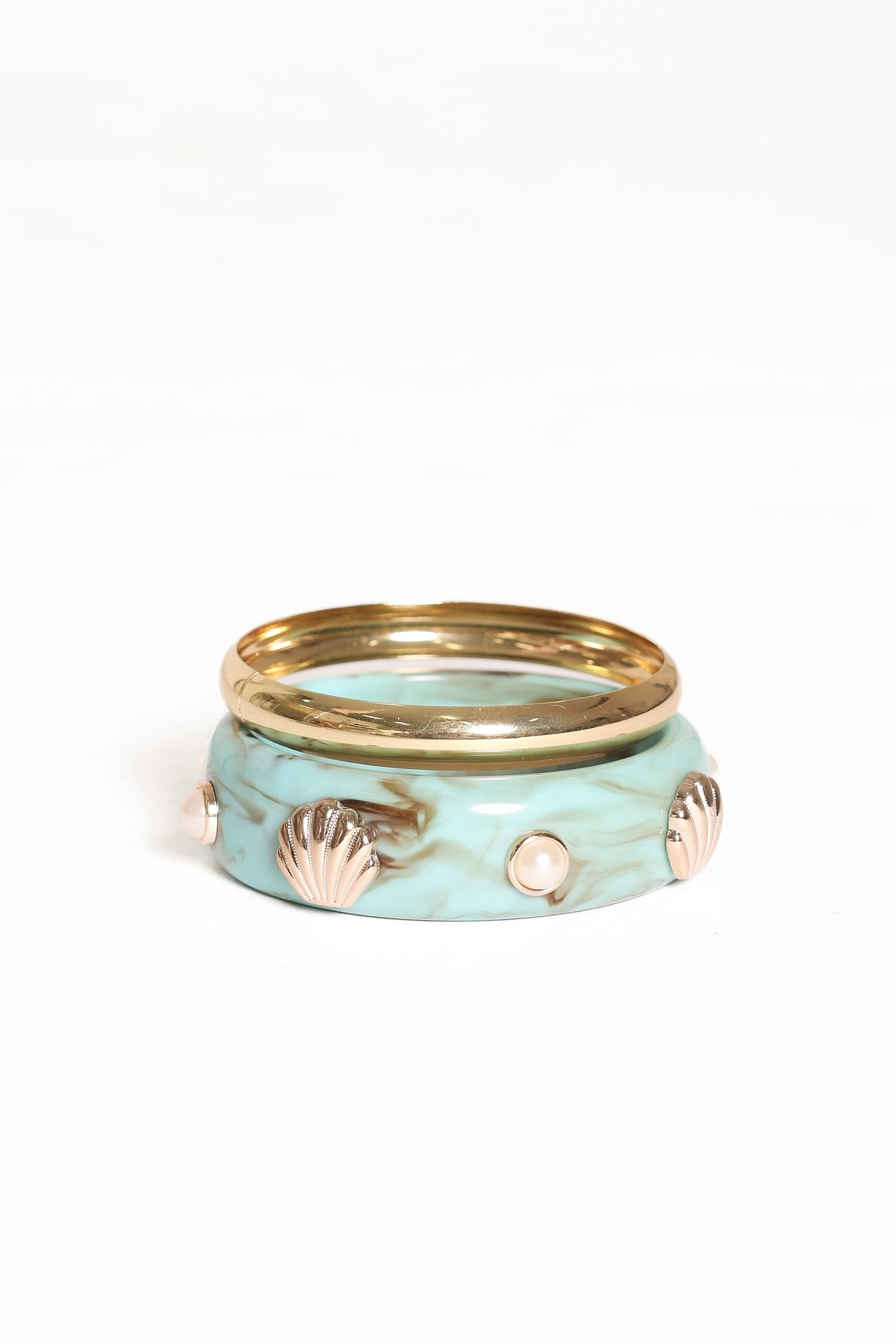 Havana Shell Bangle Set in Teal – view 2 of 6