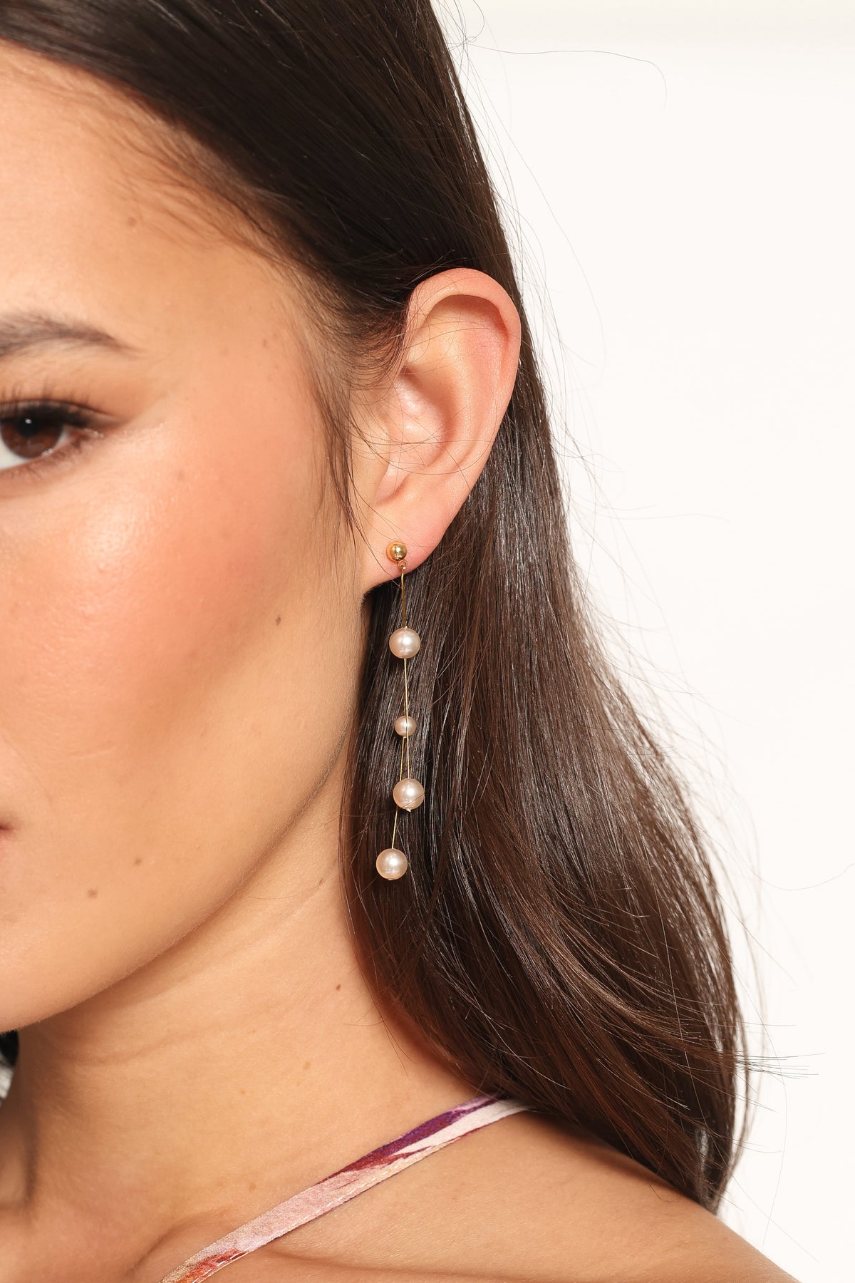 Isabelle Drop Earrings in Gold Pearl – view 4 of 4