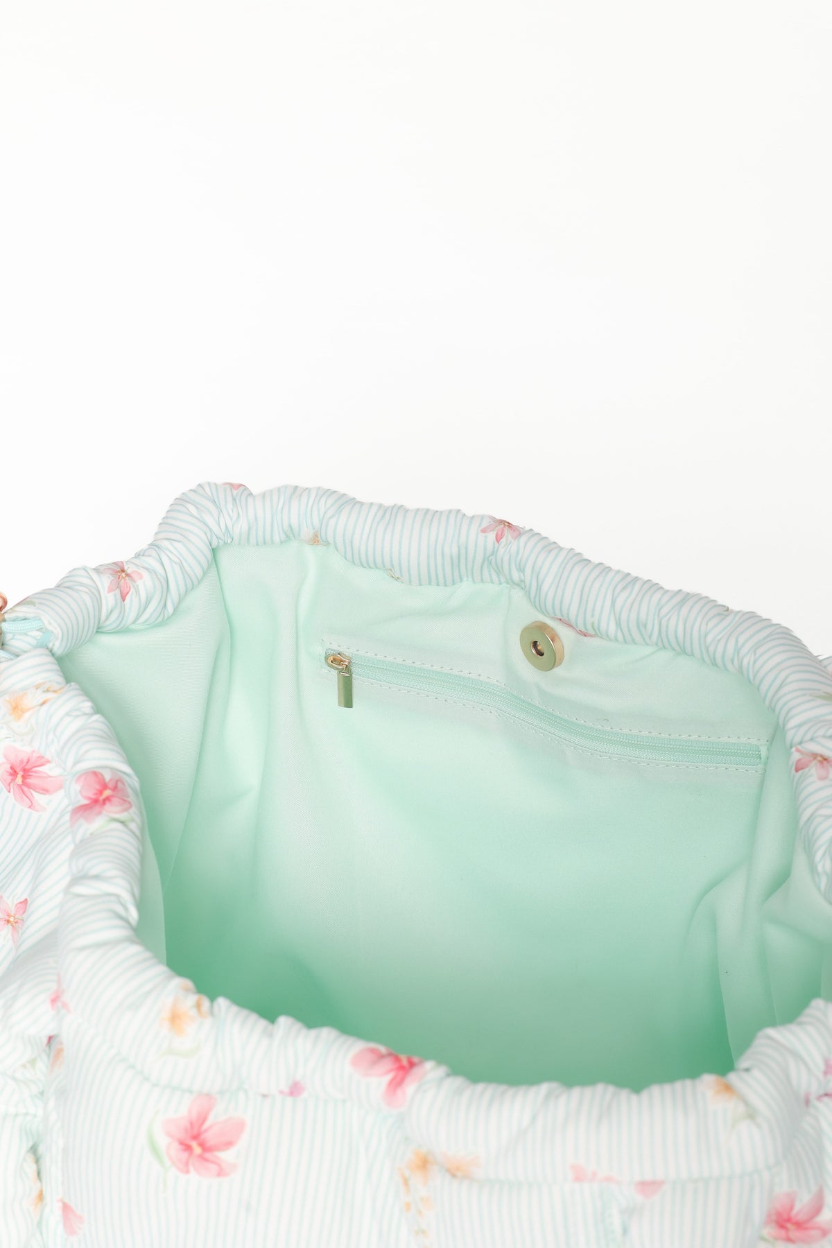 Marshmallow Midi Tote in Blue Garden Stripe – view 7 of 10