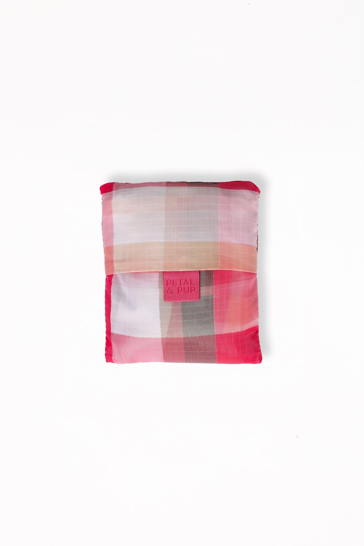 Reusable Shopping Bag in Pink Picnic Plaid – view 5 of 6