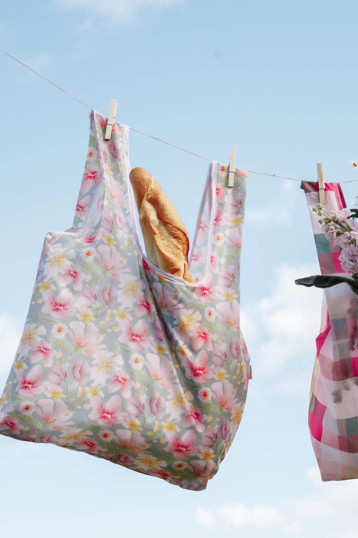 Reusable Shopping Bag in Sage Wildflowers – view 1 of 6