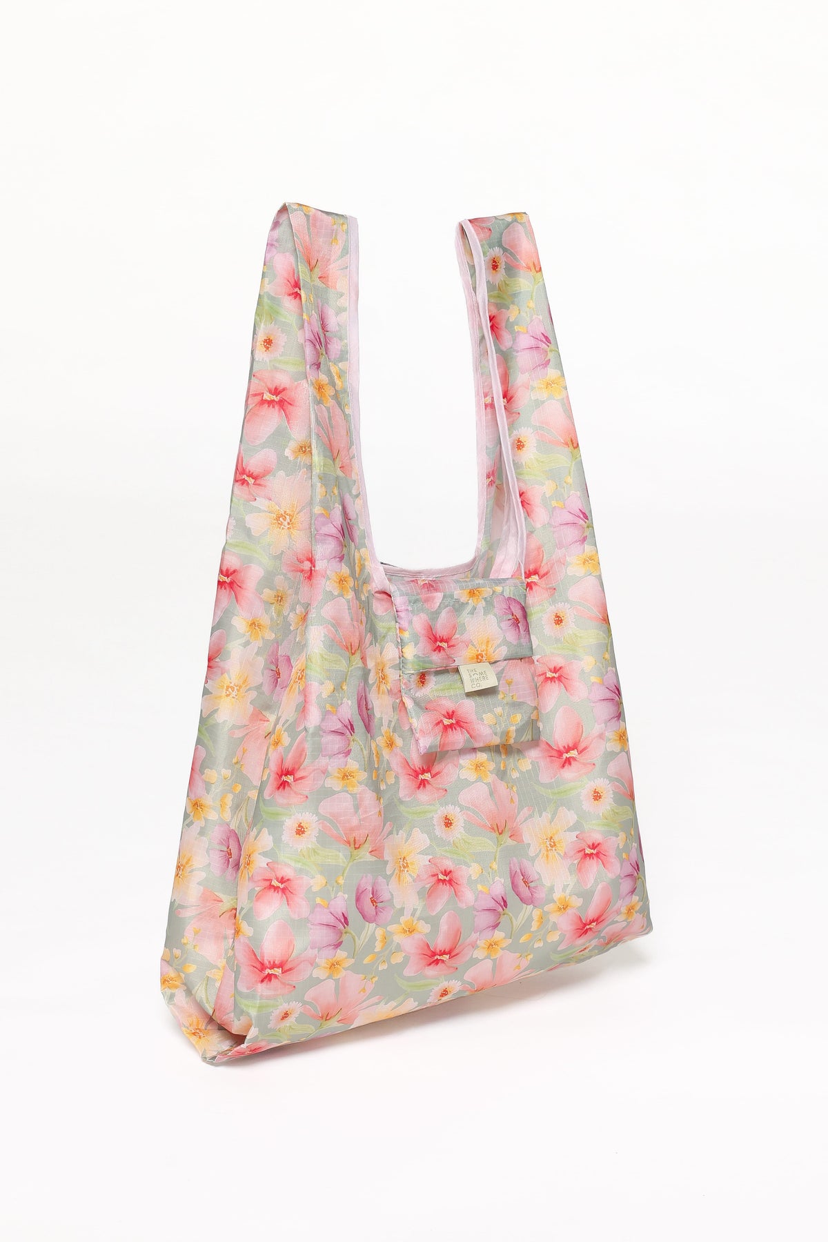 Reusable Shopping Bag in Sage Wildflowers – view 4 of 6