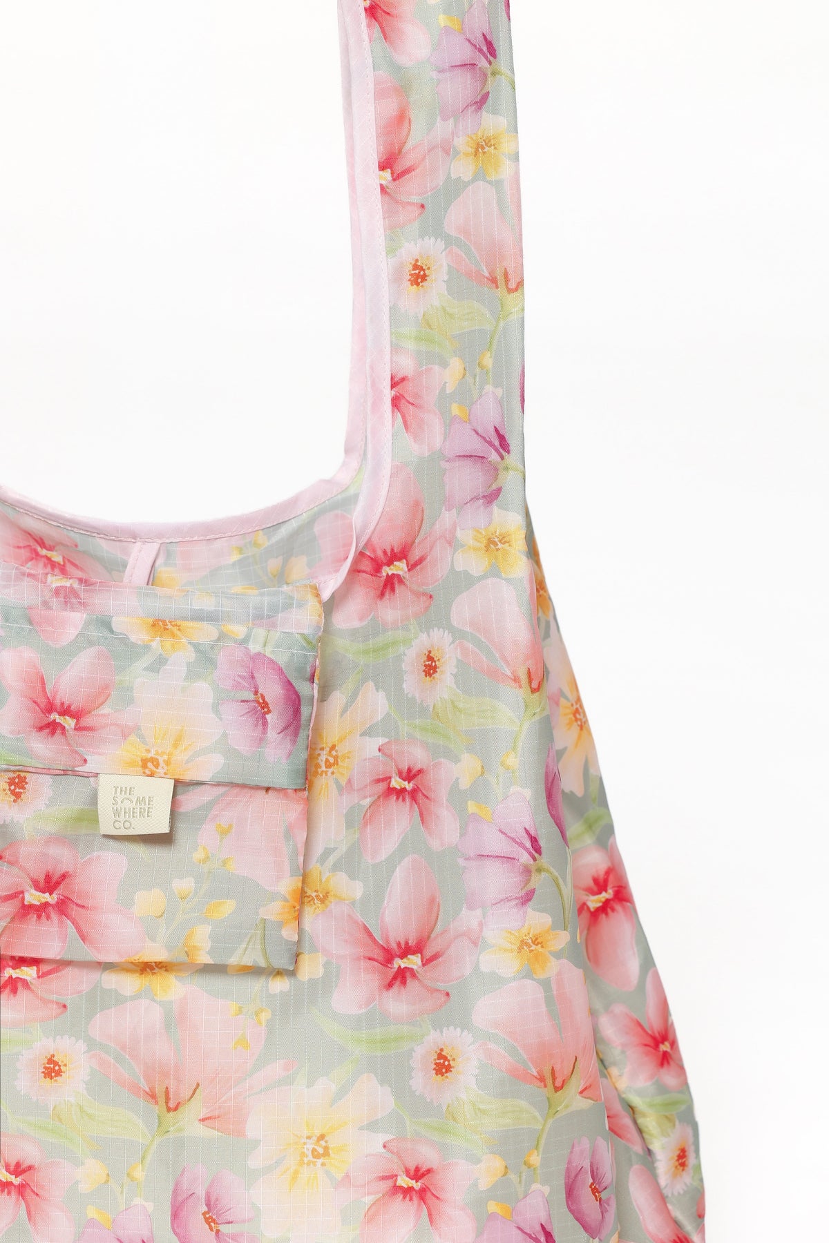 Reusable Shopping Bag in Sage Wildflowers – view 3 of 6