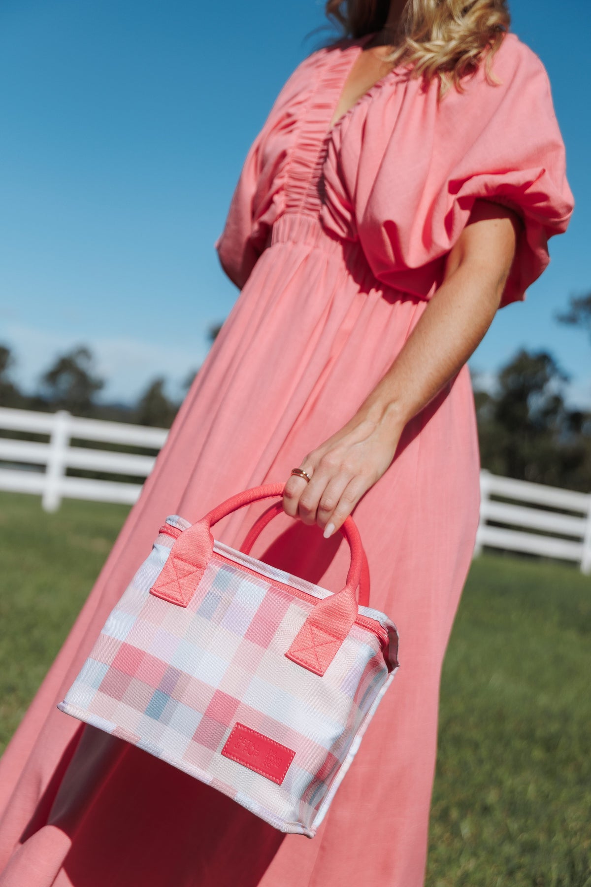 The Graze Lunch Bag in Pink Picnic Plaid – view 7 of 7