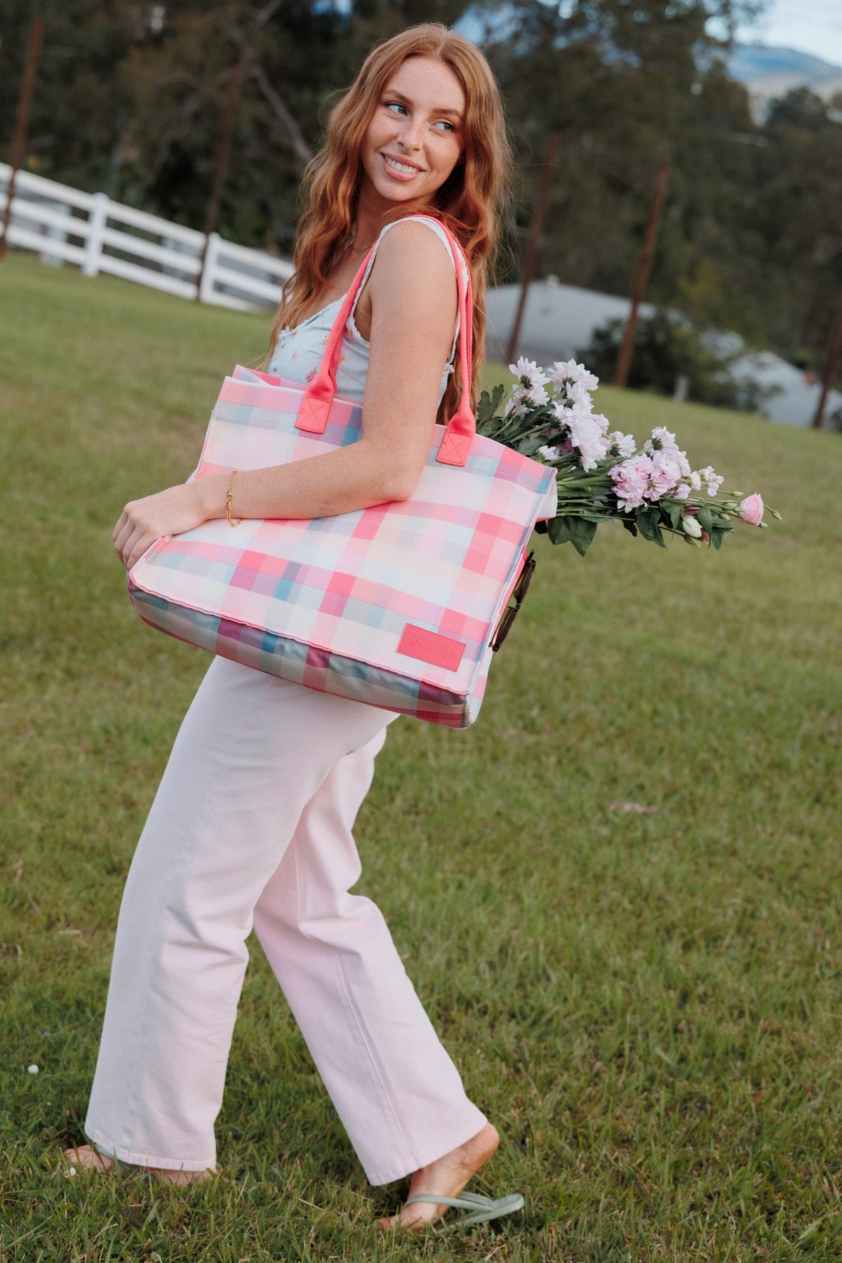 Ultimate Tote Bag in Pink Picnic Plaid – view 8 of 8