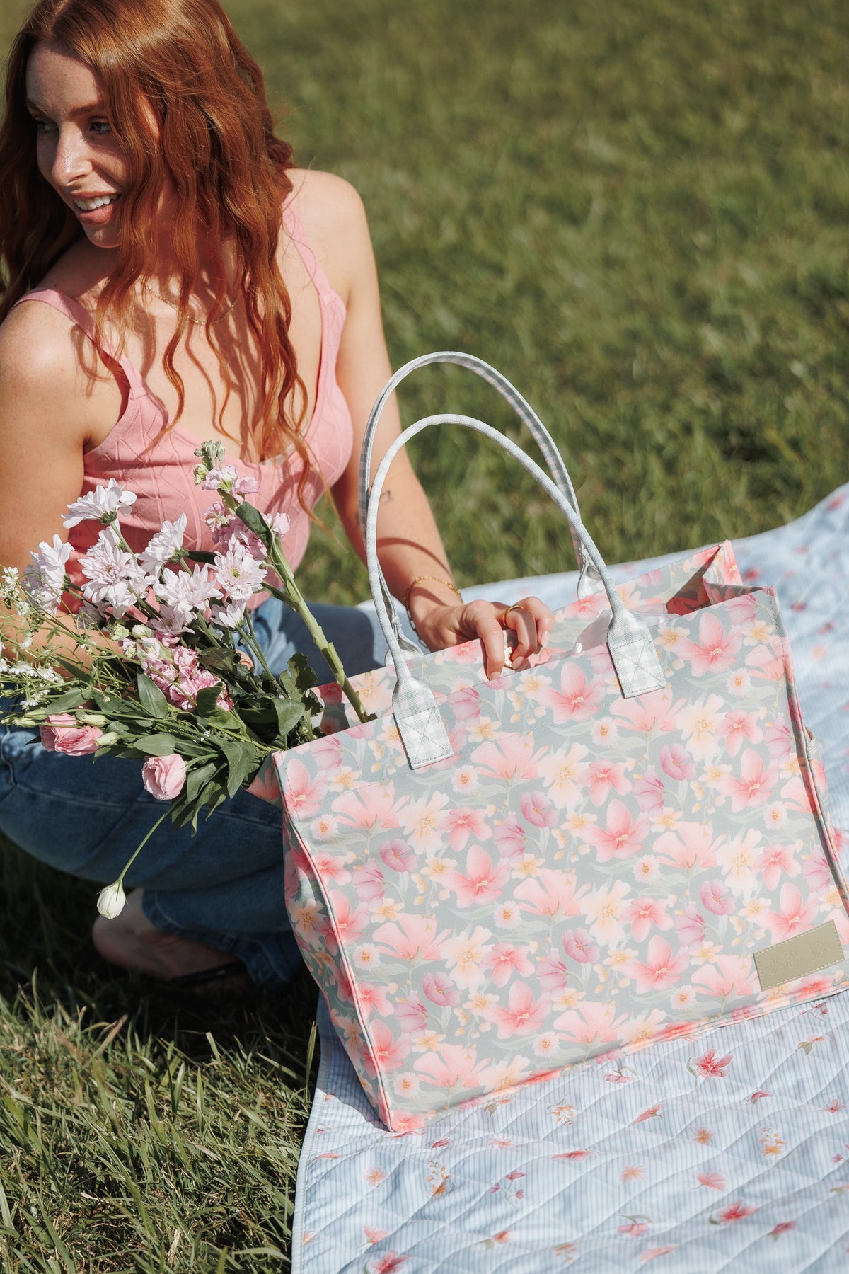 Ultimate Tote Bag in Sage Wildflowers – view 8 of 8