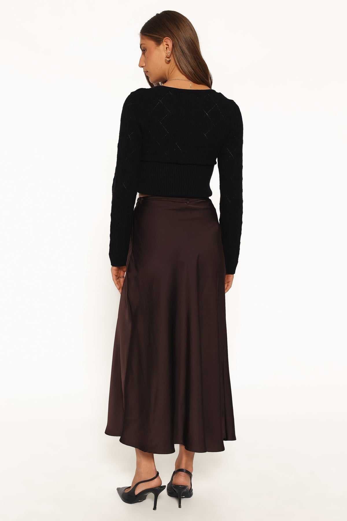 Bayley Midi Skirt in Chocolate Brown – view 4 of 5