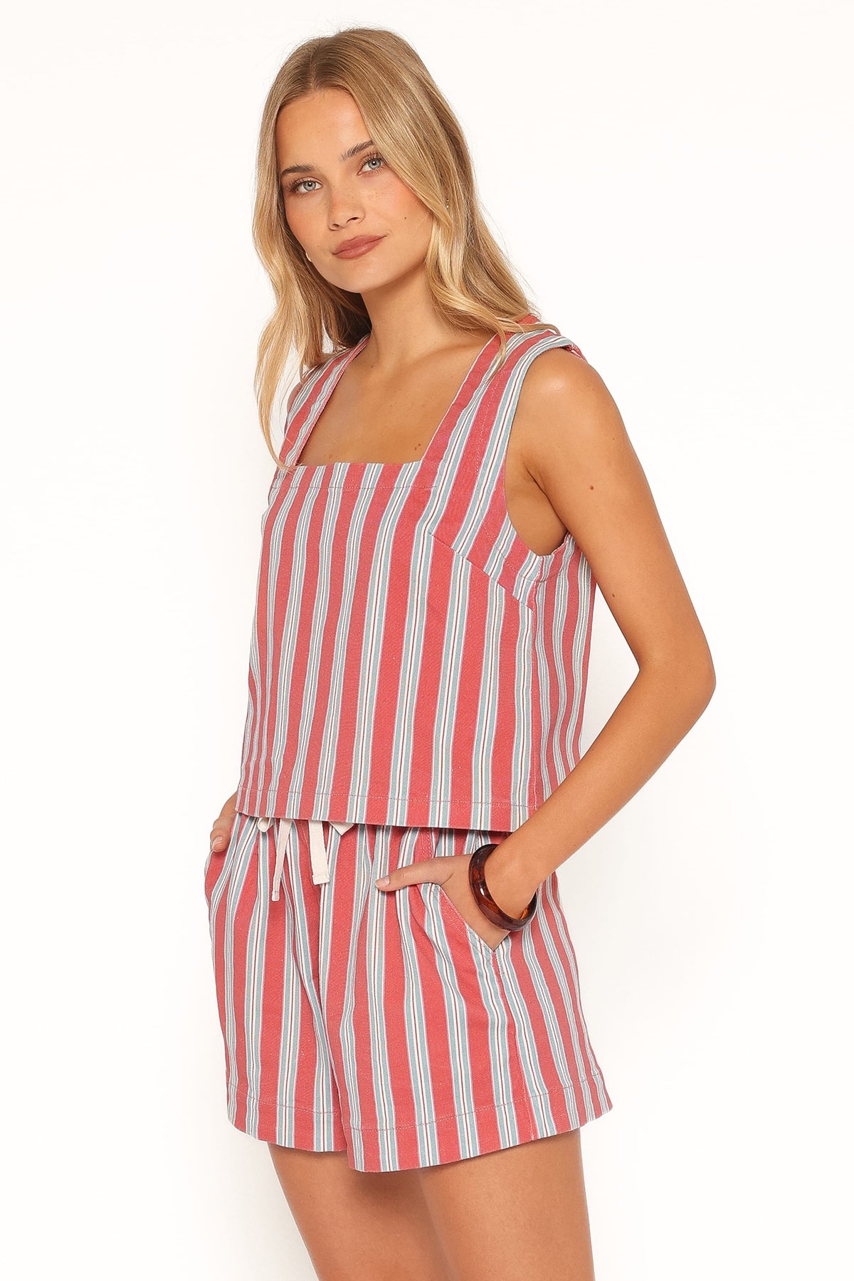 Marinda Short in Red Stripe – view 3 of 7