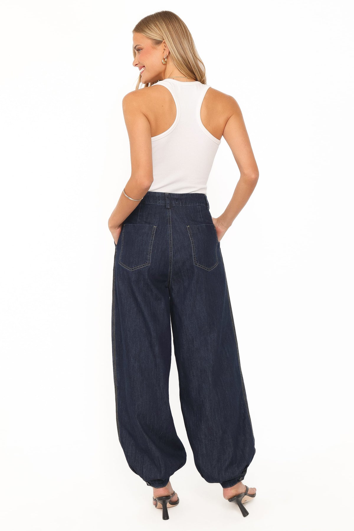 Melita Balloon Leg Denim Jeans in Indigo – view 4 of 6
