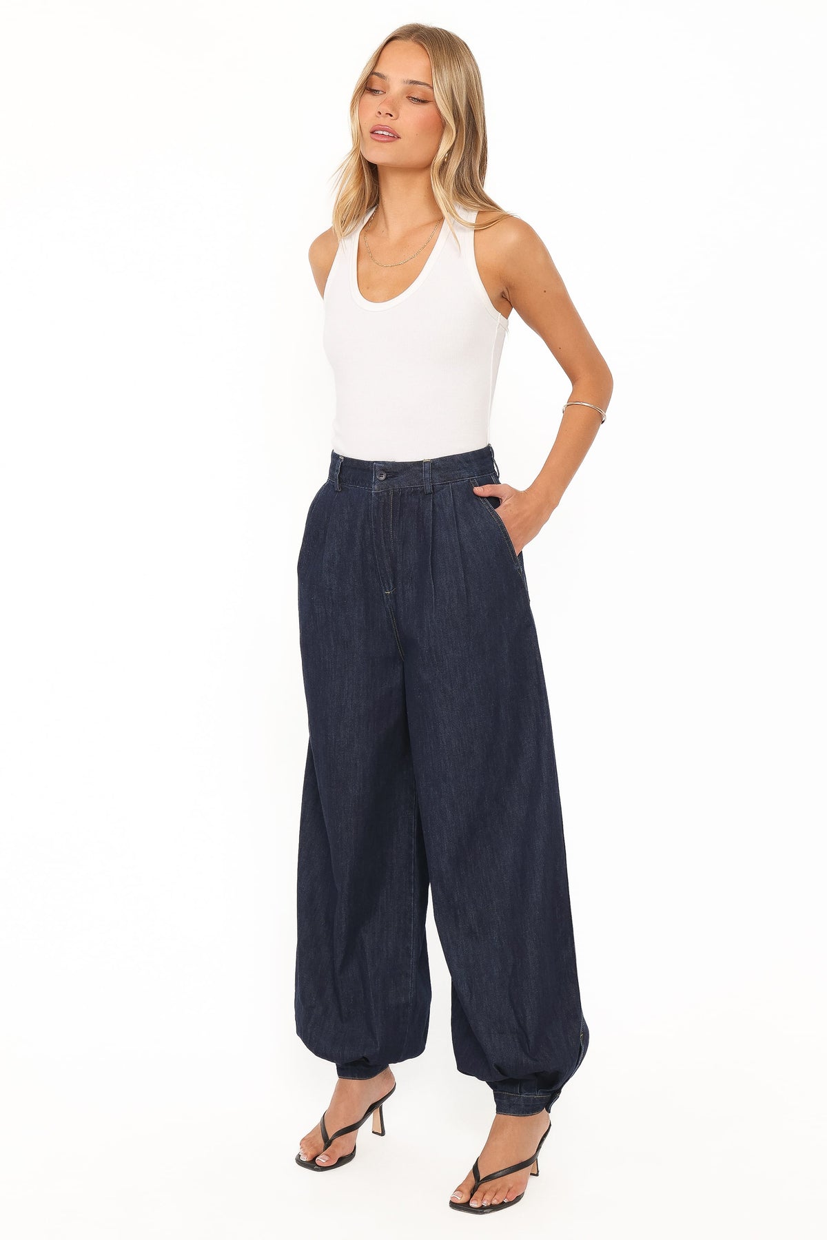 Melita Balloon Leg Denim Jeans in Indigo – view 3 of 6
