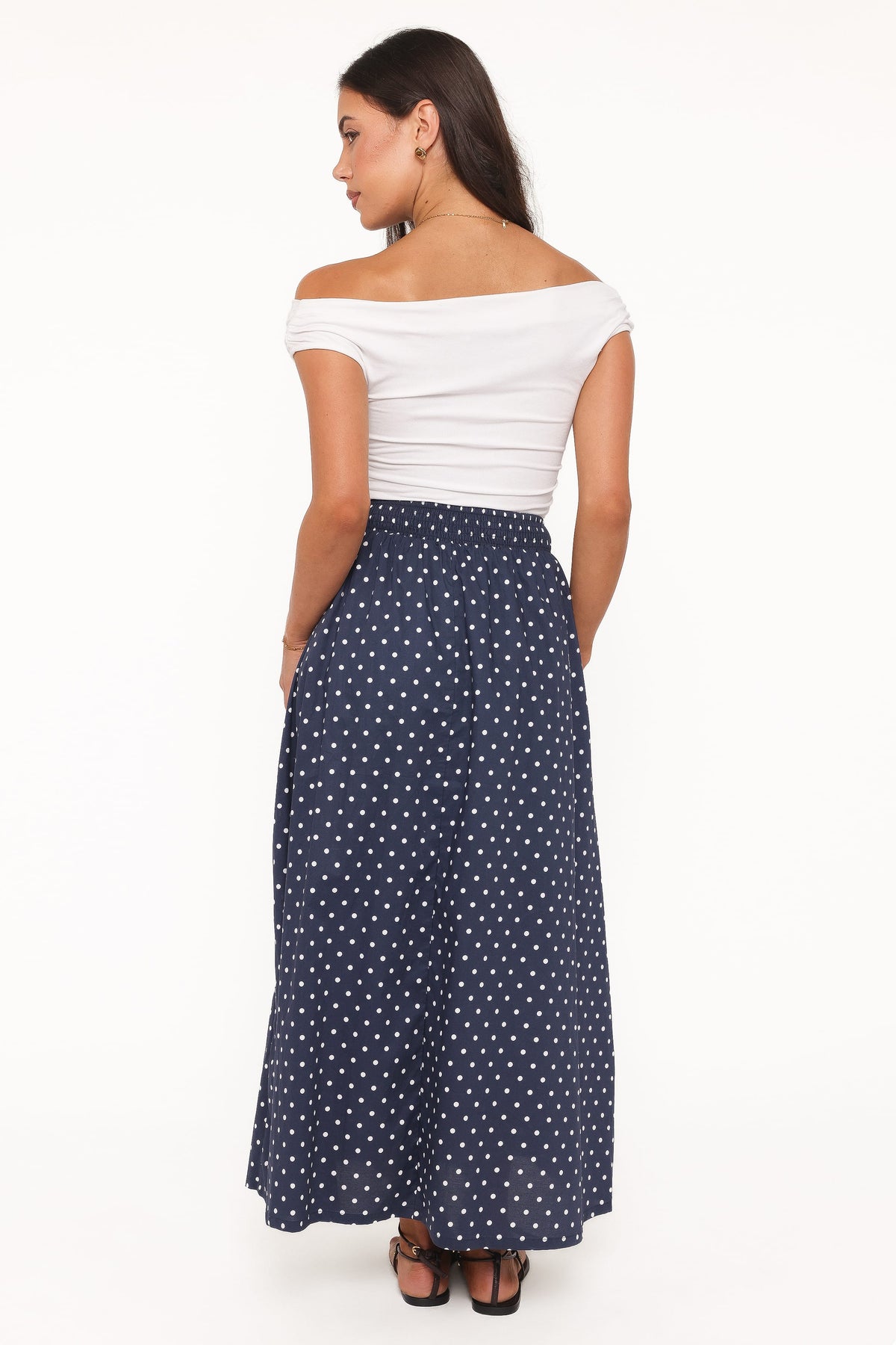 Paula Tie Waist Maxi Skirt in Navy – view 4 of 6
