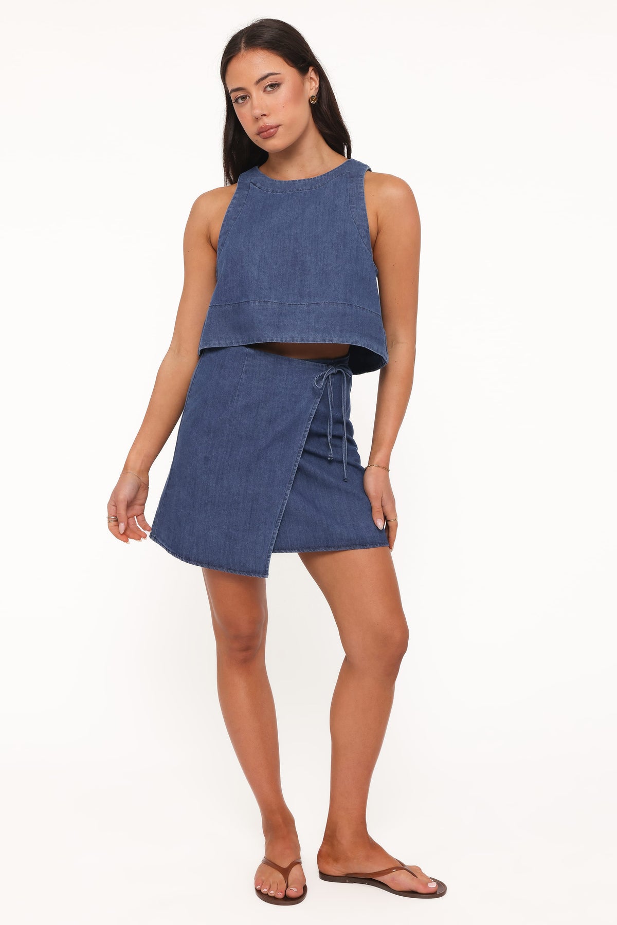 Siena Wrap Skirt in Denim Wash – view 5 of 6