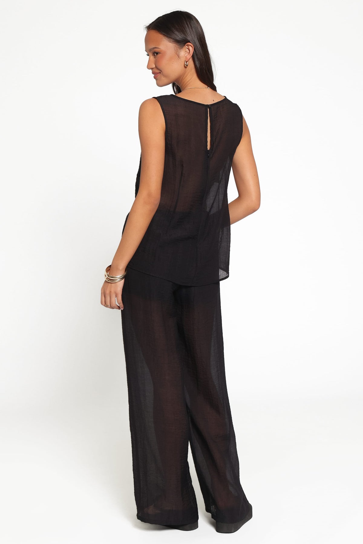 Vayla Sheer Pant in Black – view 4 of 5