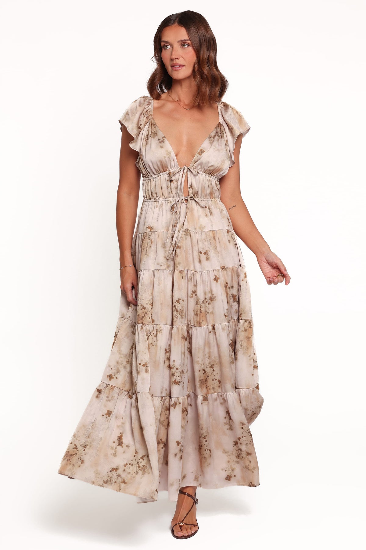 Abelia Maxi Dress in Light Olive Multi – view 5 of 6