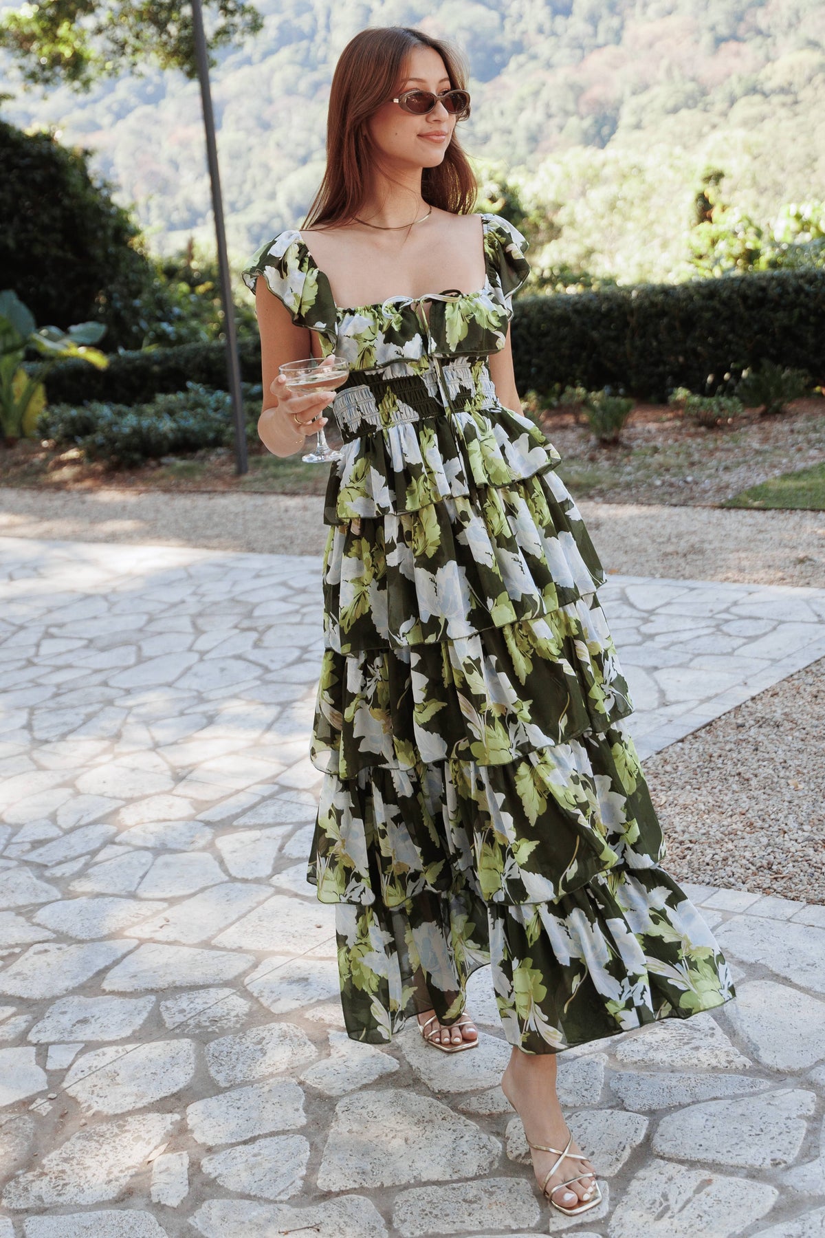 Belle Maxi Dress in Green Floral – view 1 of 7