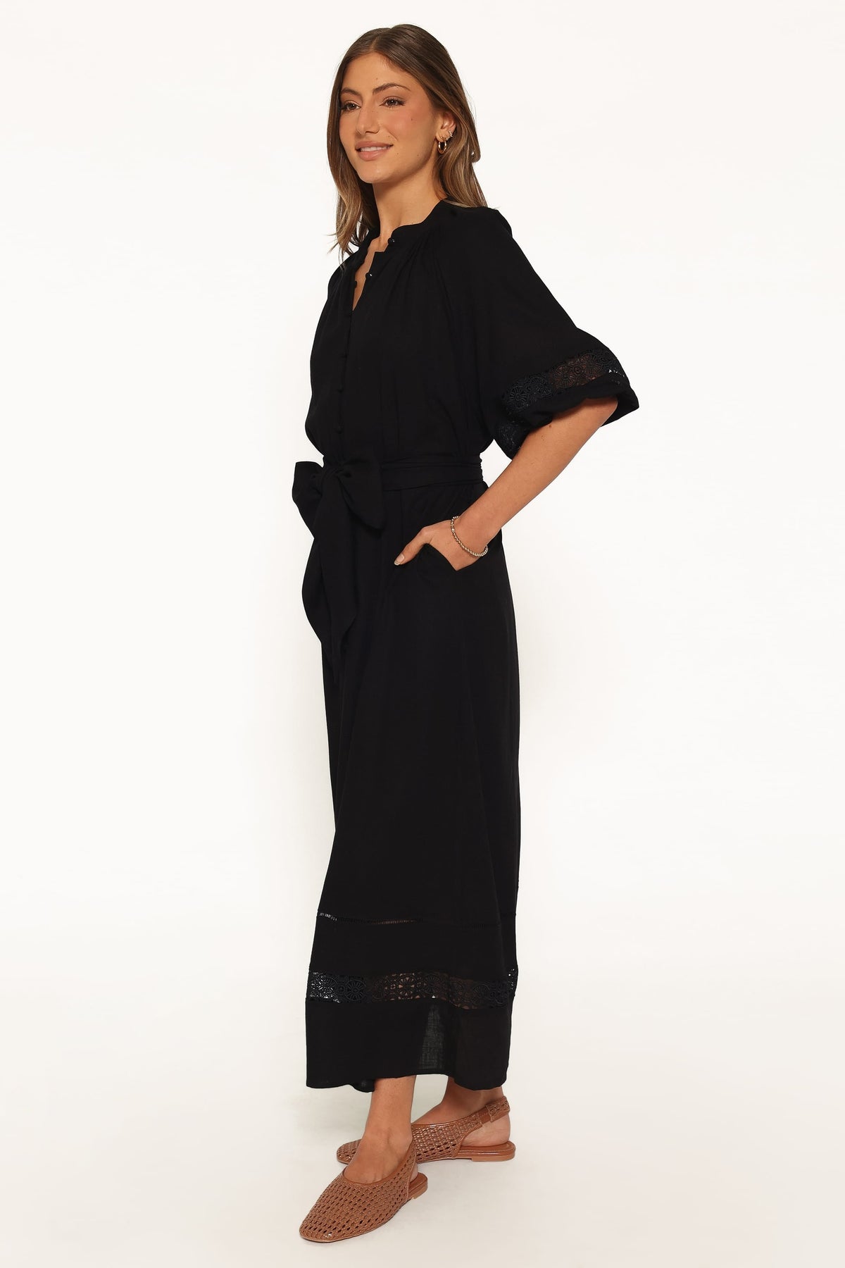 Decosta Long Sleeve Maxi Dress in Black – view 3 of 5