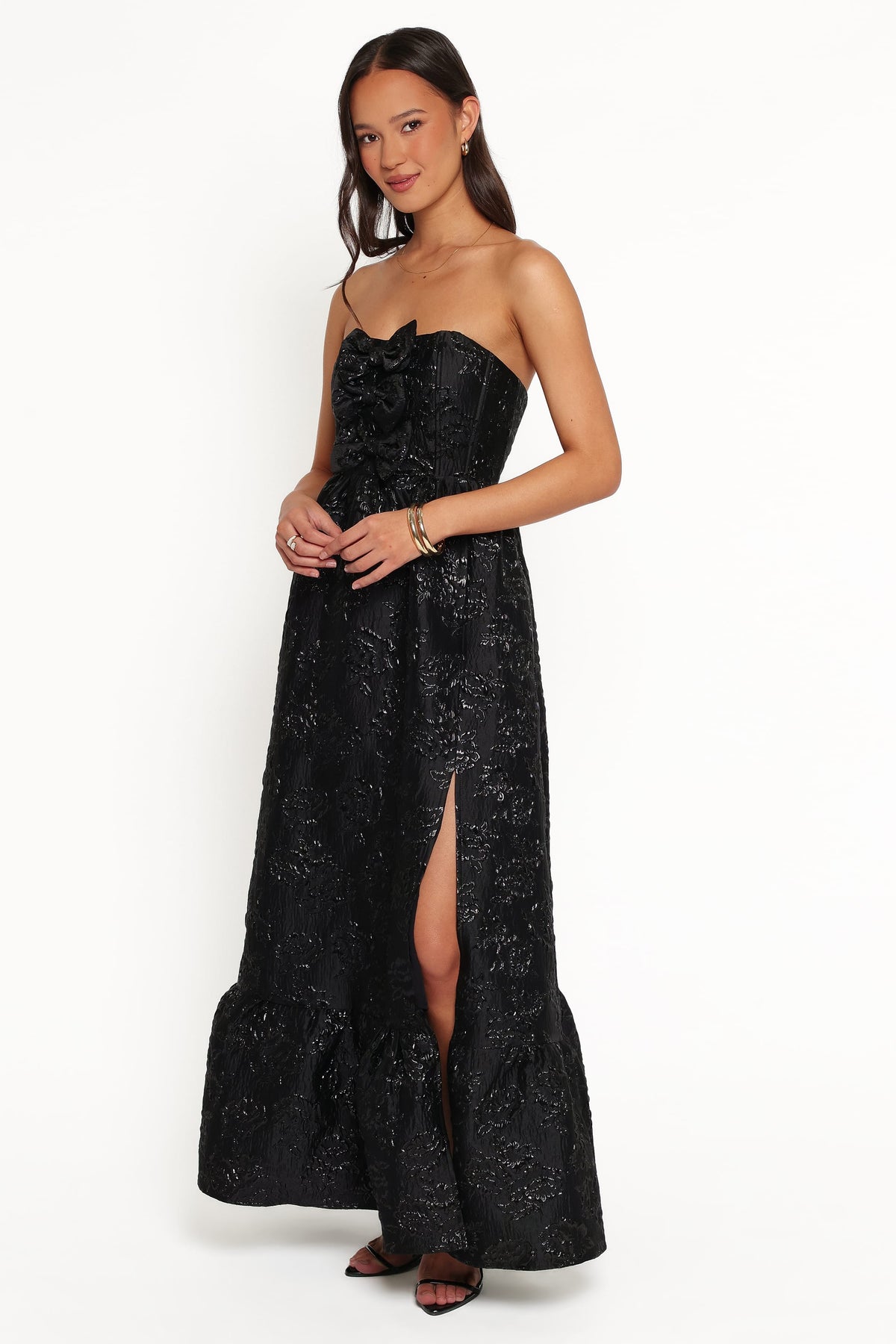 Delphira Maxi Dress in Black Brocade – view 4 of 6