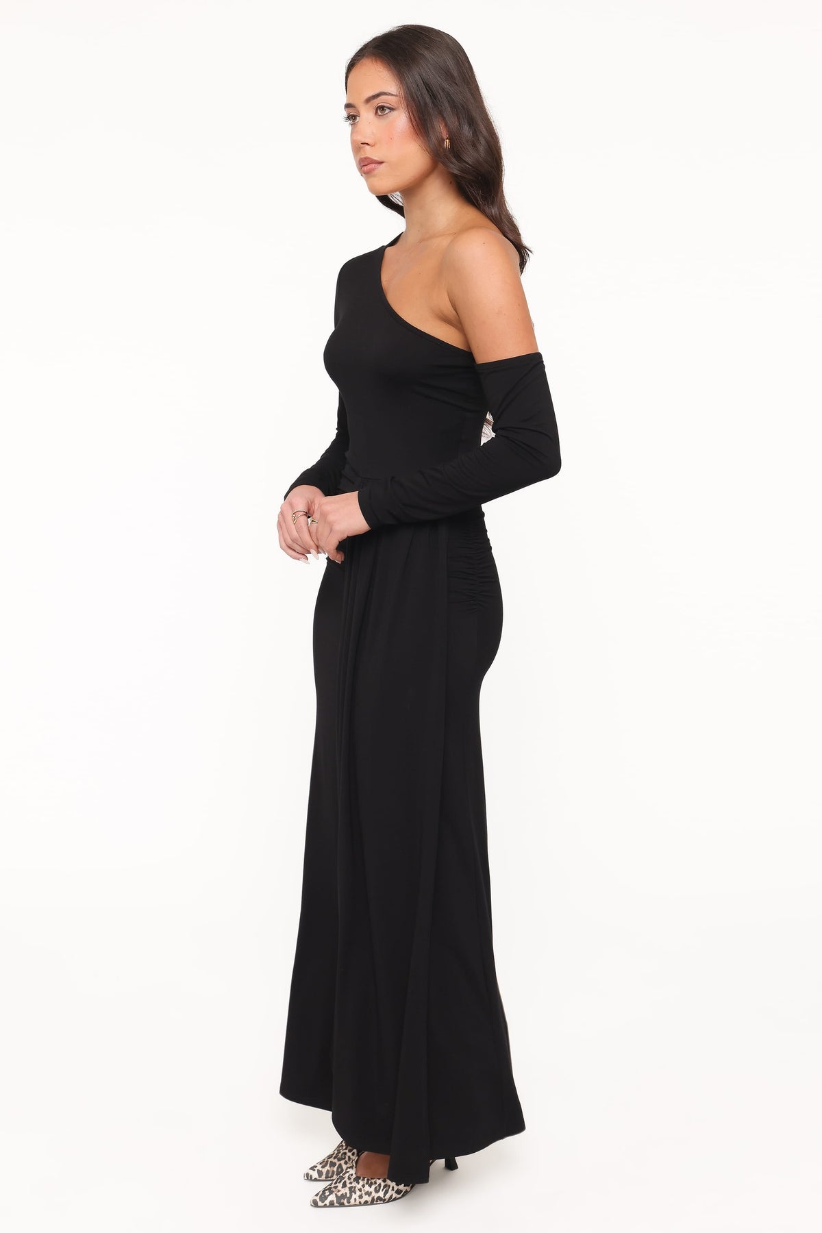 Dionne Off Shoulder Maxi Dress in Black – view 3 of 6