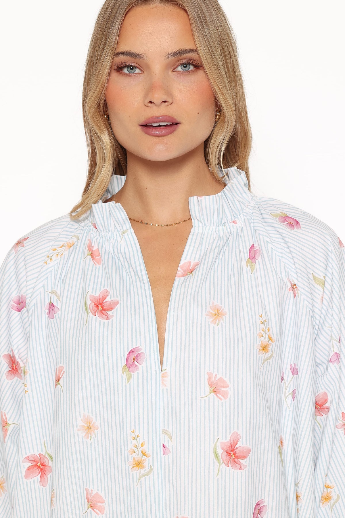 Doran Mini Dress in Blue Garden Stripe – view 3 of 8