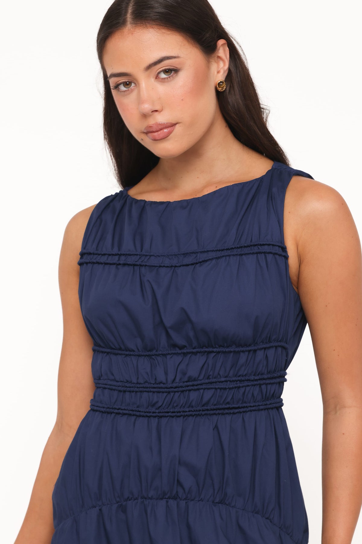 Fern Midi Dress in Navy Blue – view 2 of 5
