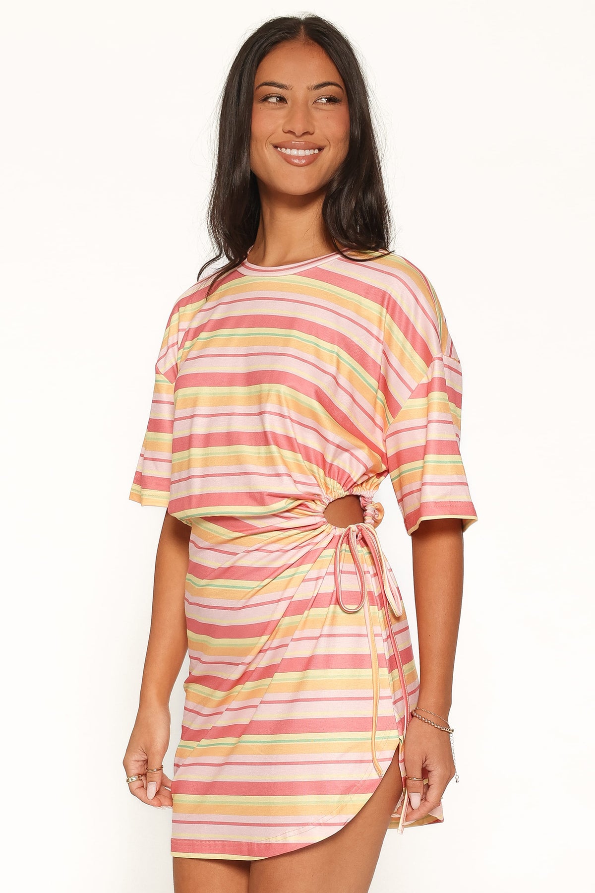 Gerrica Mini Dress in Orange Stripe – view 3 of 6