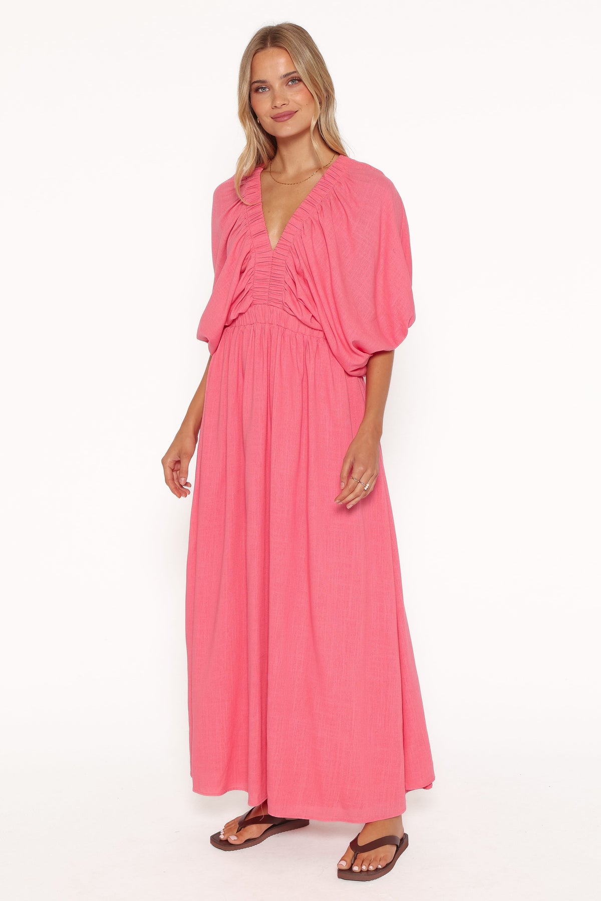 Gianna Puff Sleeve Maxi Dress in Pink – view 4 of 7