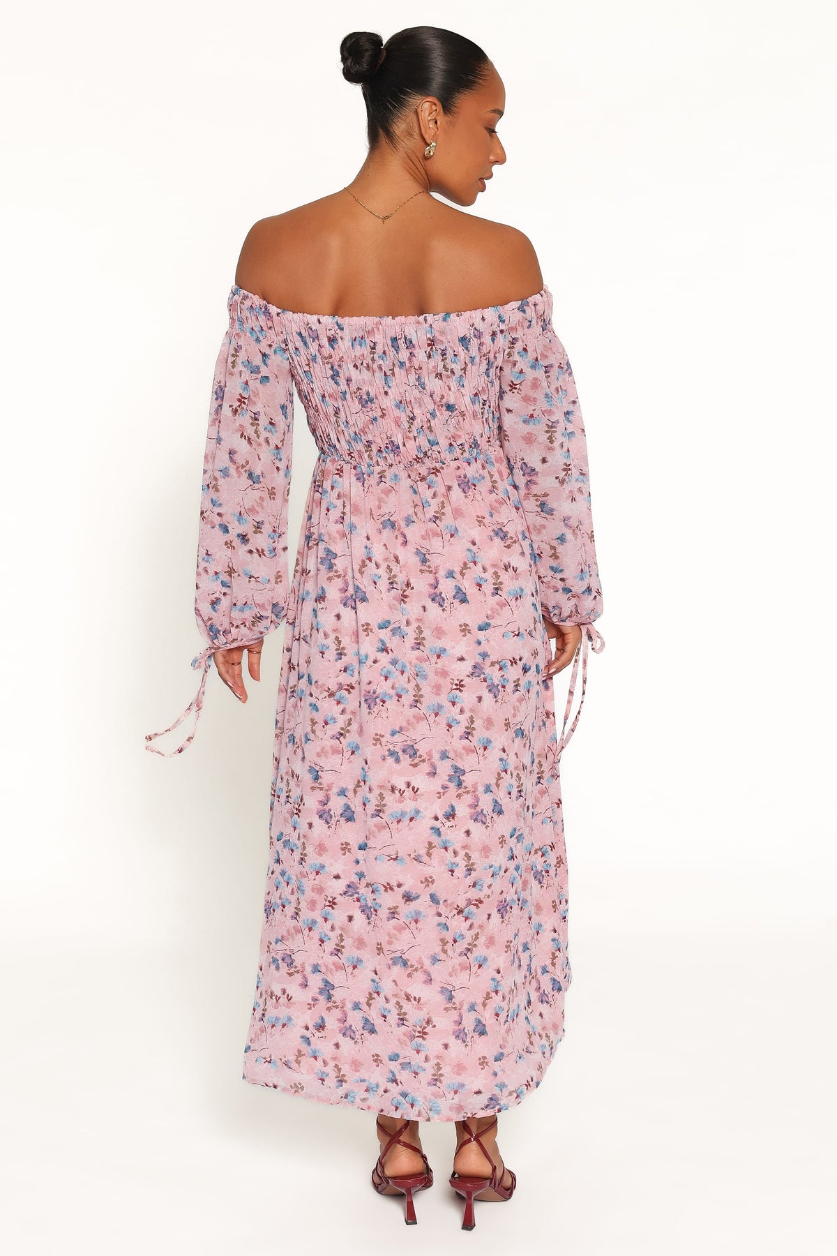 Harlon Off Shoulder Maxi Dress in Pink Floral – view 4 of 6