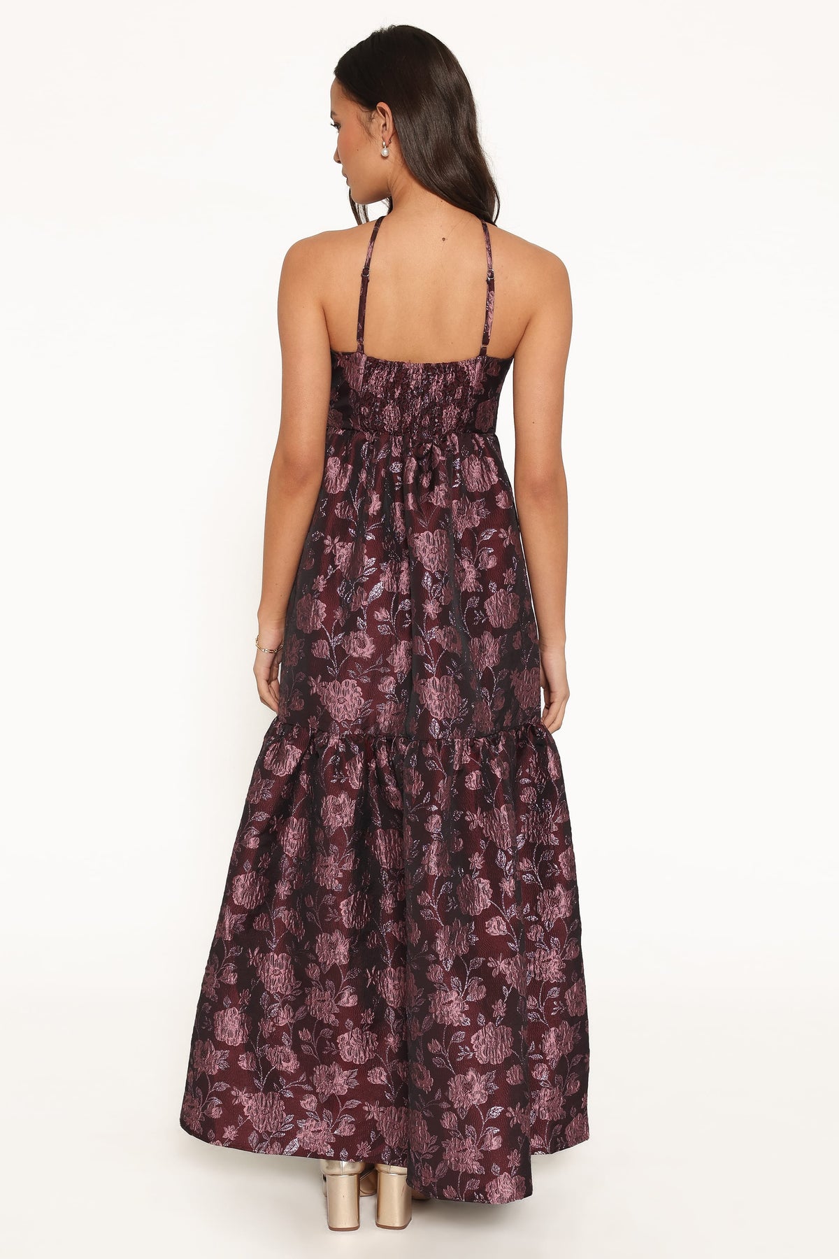 Jasminda Maxi Dress in Plum Brocade – view 4 of 6