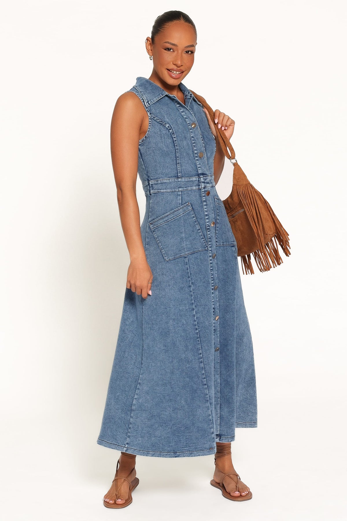 Jye Maxi Dress in Med Denim – view 1 of 6