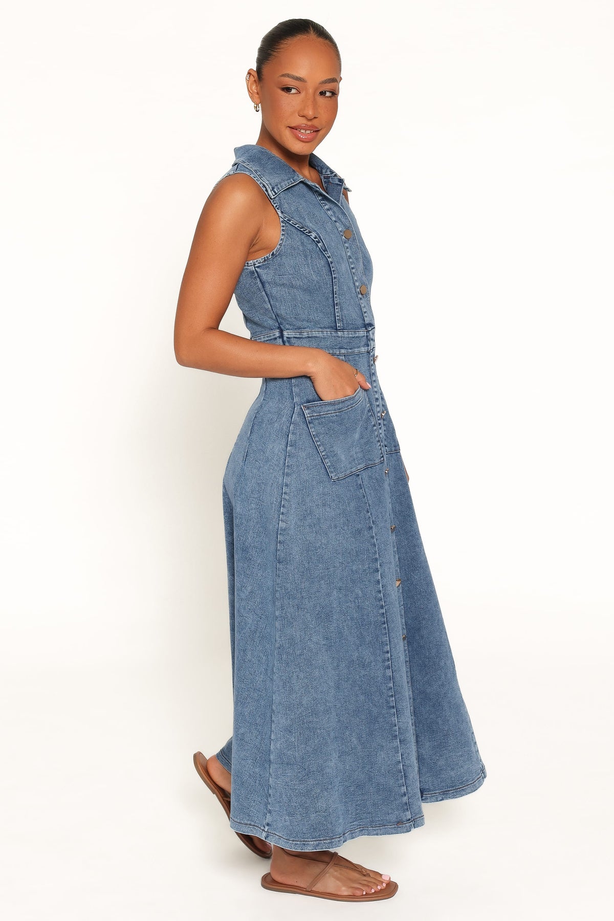 Jye Maxi Dress in Med Denim – view 3 of 6