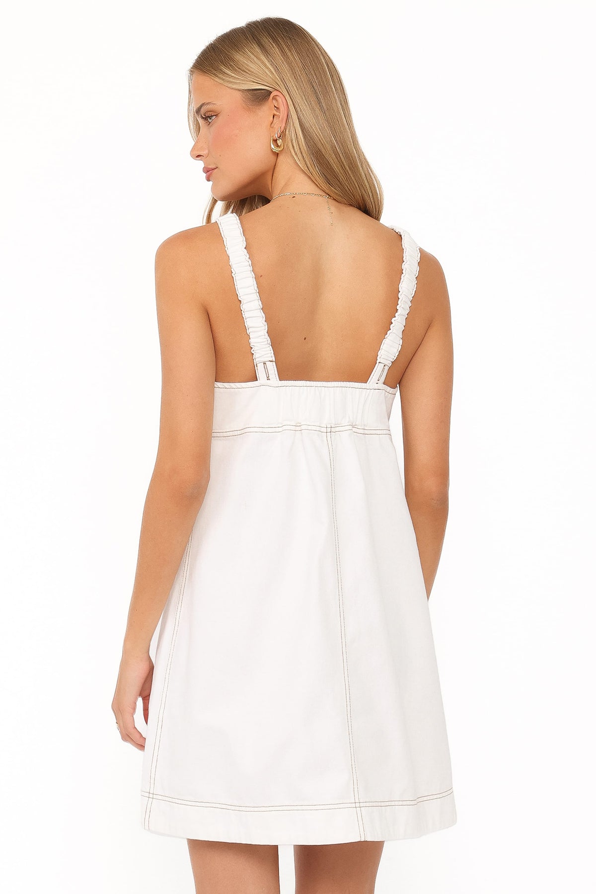 Kinley Mini Dress in White Denim – view 4 of 8