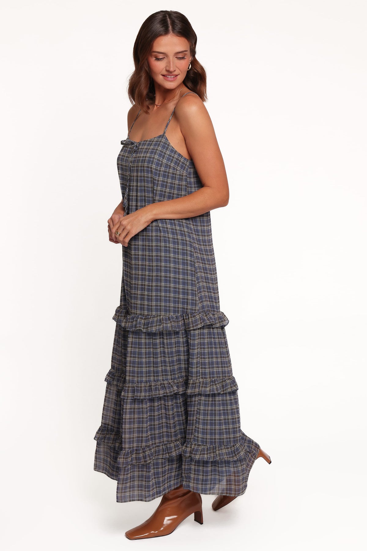 Minka Maxi Dress in Blue Plaid – view 3 of 6