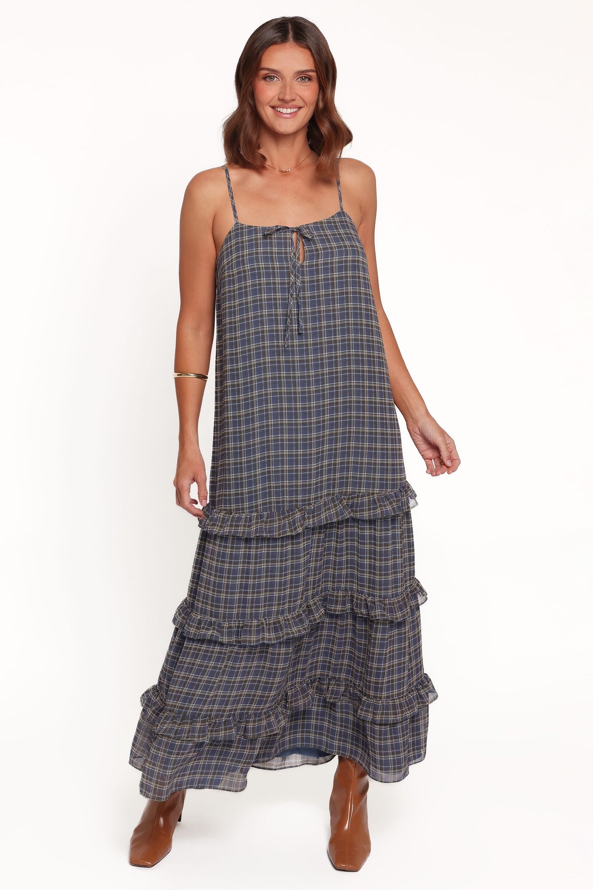 Minka Maxi Dress in Blue Plaid – view 5 of 6