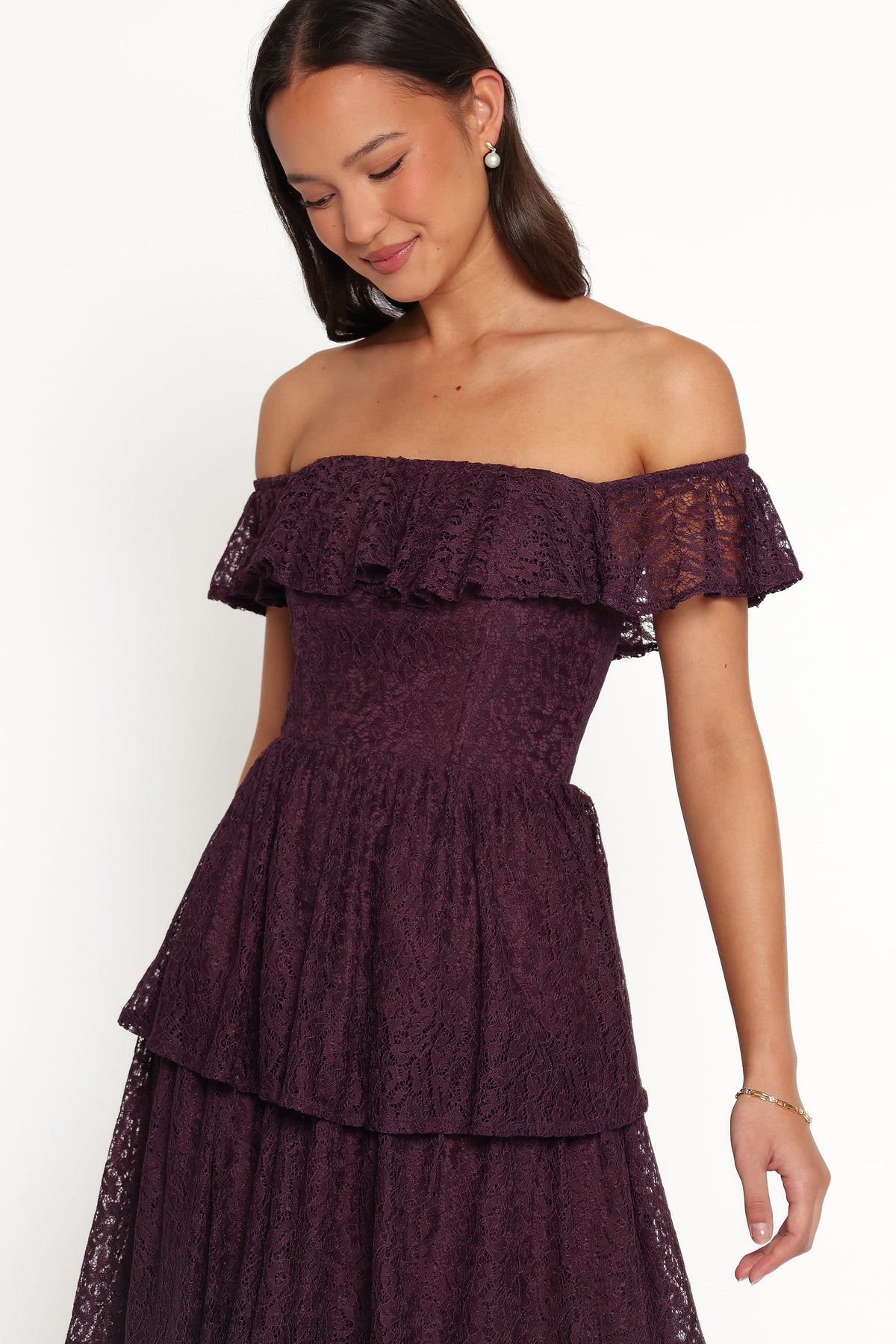 Miravelle Maxi Dress in Plum Lace – view 3 of 7