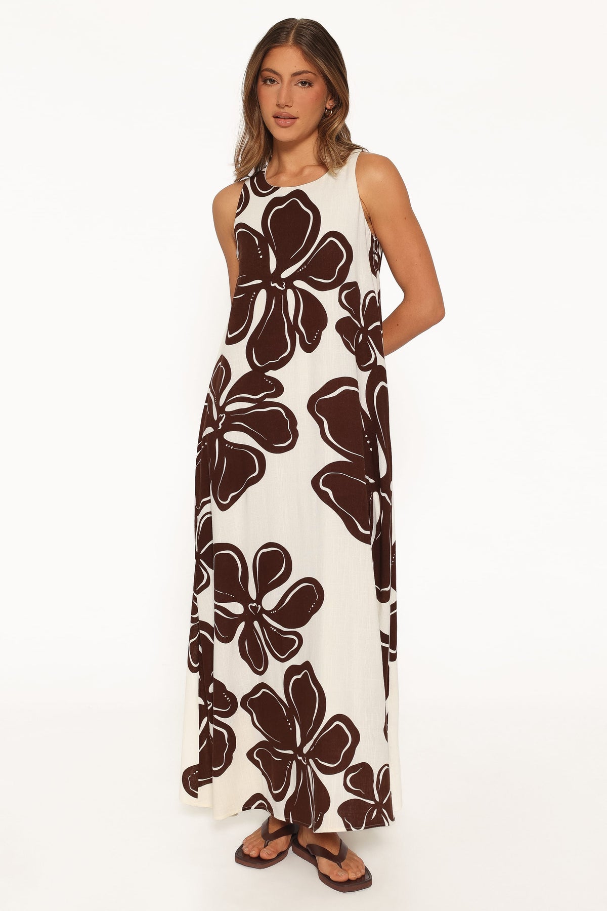 Navina Maxi Dress in Brown Floral – view 1 of 7