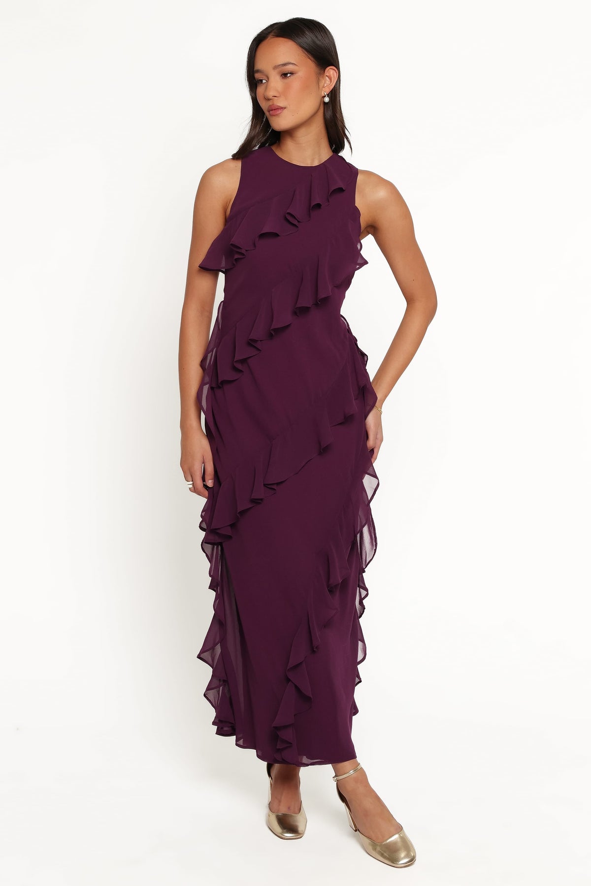 Oriella Maxi Dress in Plum – view 2 of 7