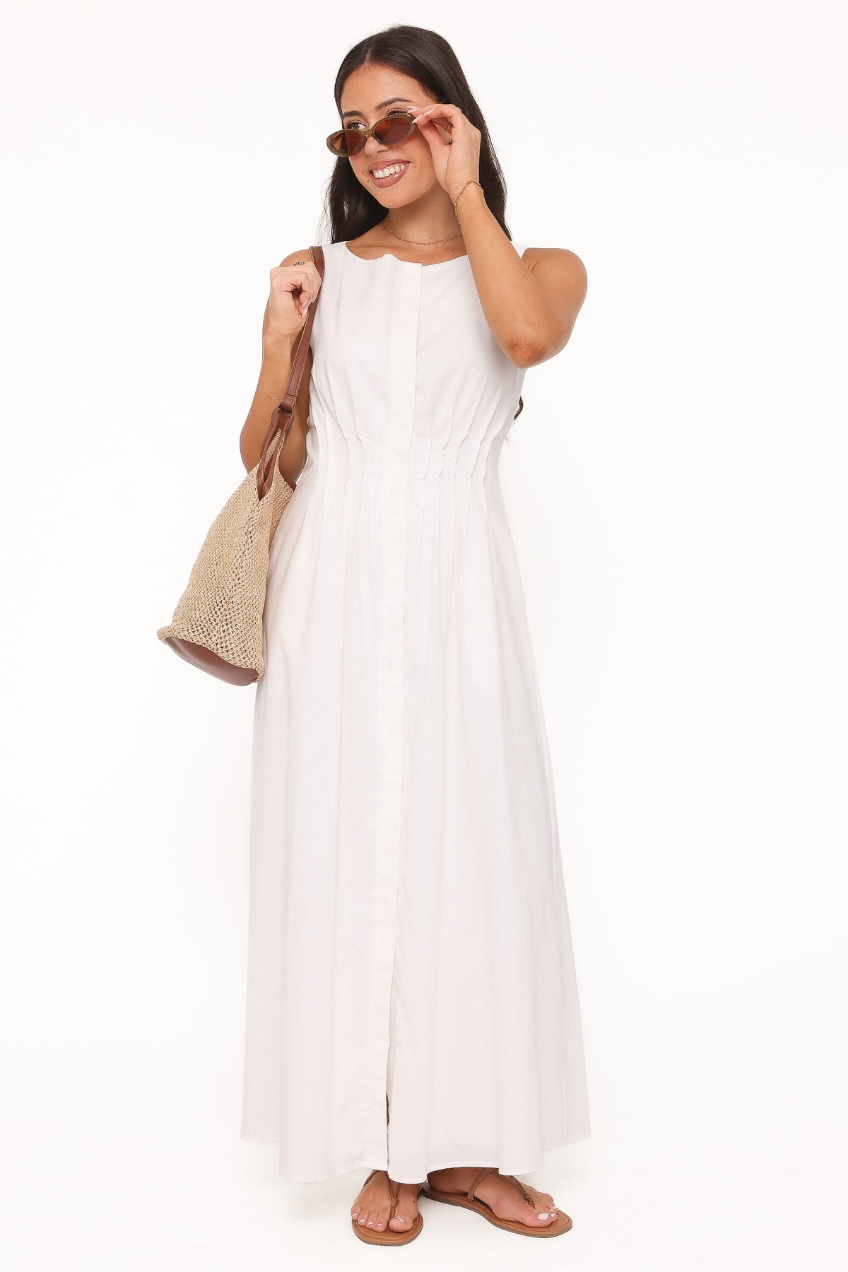 Prunella Midi Dress in White – view 5 of 6