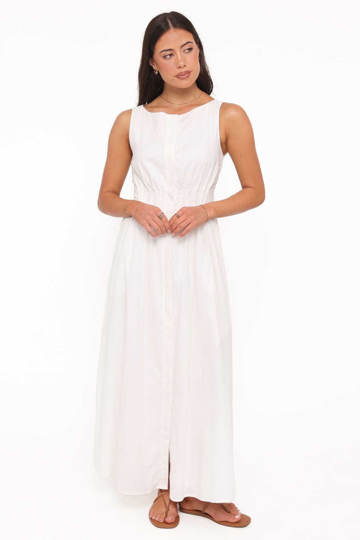 Prunella Midi Dress in White – view 1 of 6