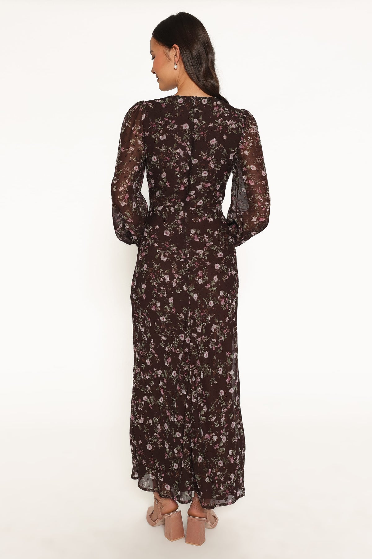Rosalyn Maxi Dress in Brown Lilac Floral – view 5 of 6