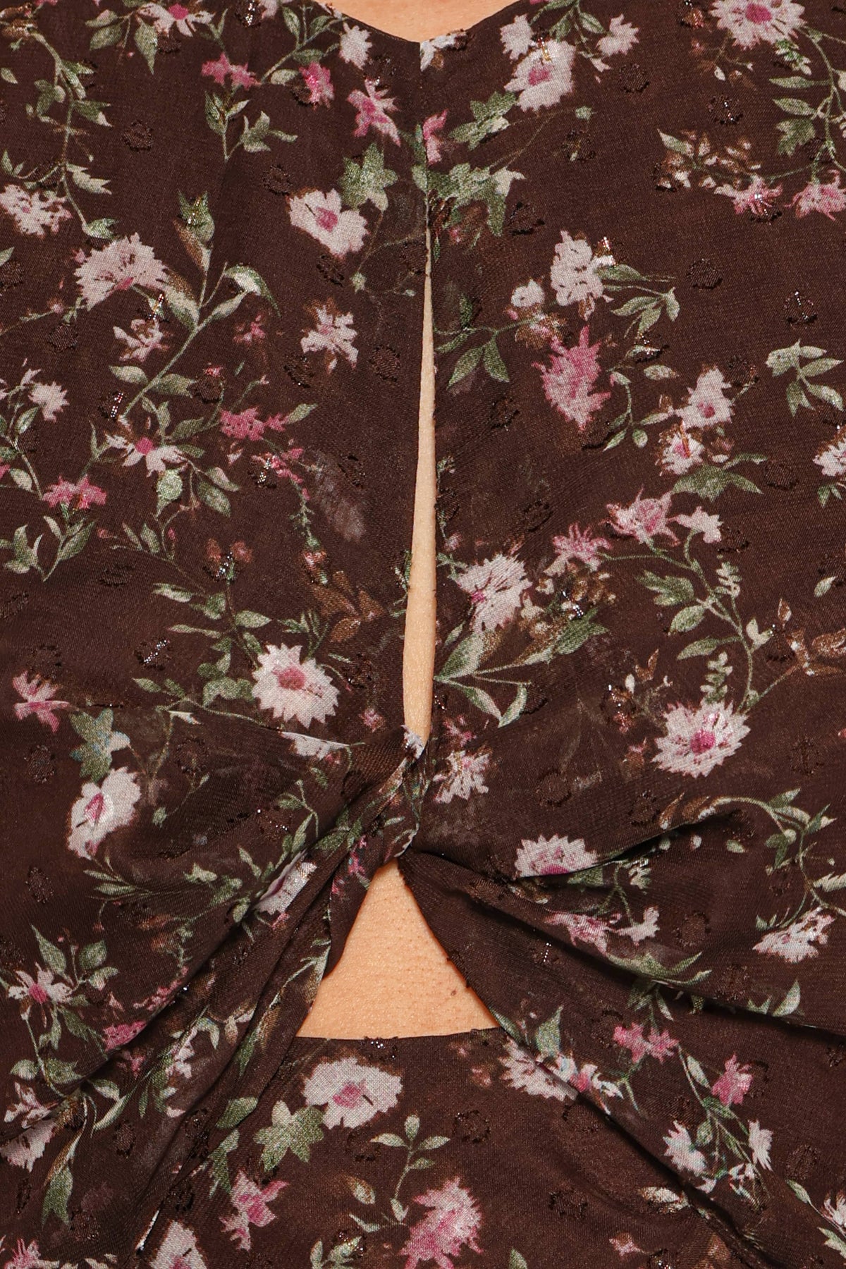 Rosalyn Maxi Dress in Brown Lilac Floral – view 6 of 6