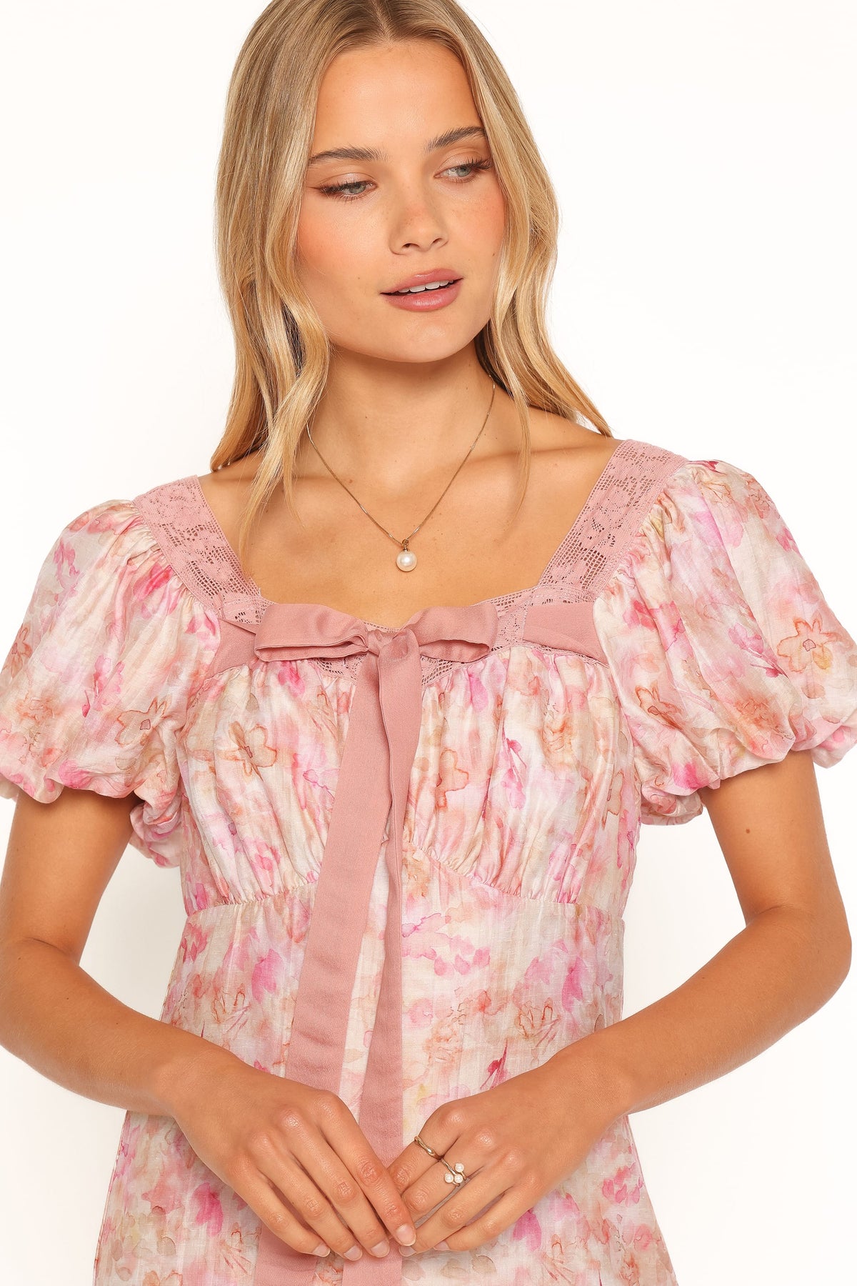 Therese Midi Dress in Pink Floral – view 2 of 5