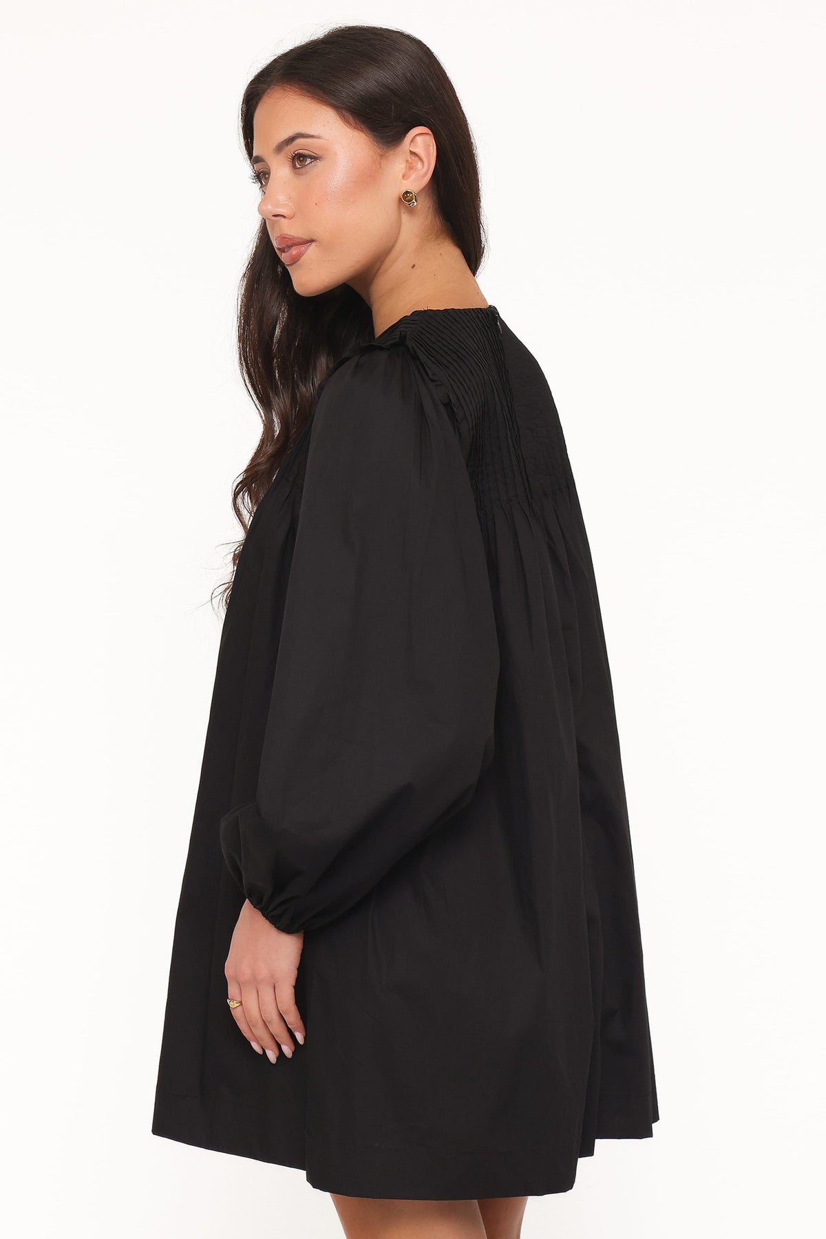 Wyatt Long Sleeve Mini Dress in Black – view 4 of 6