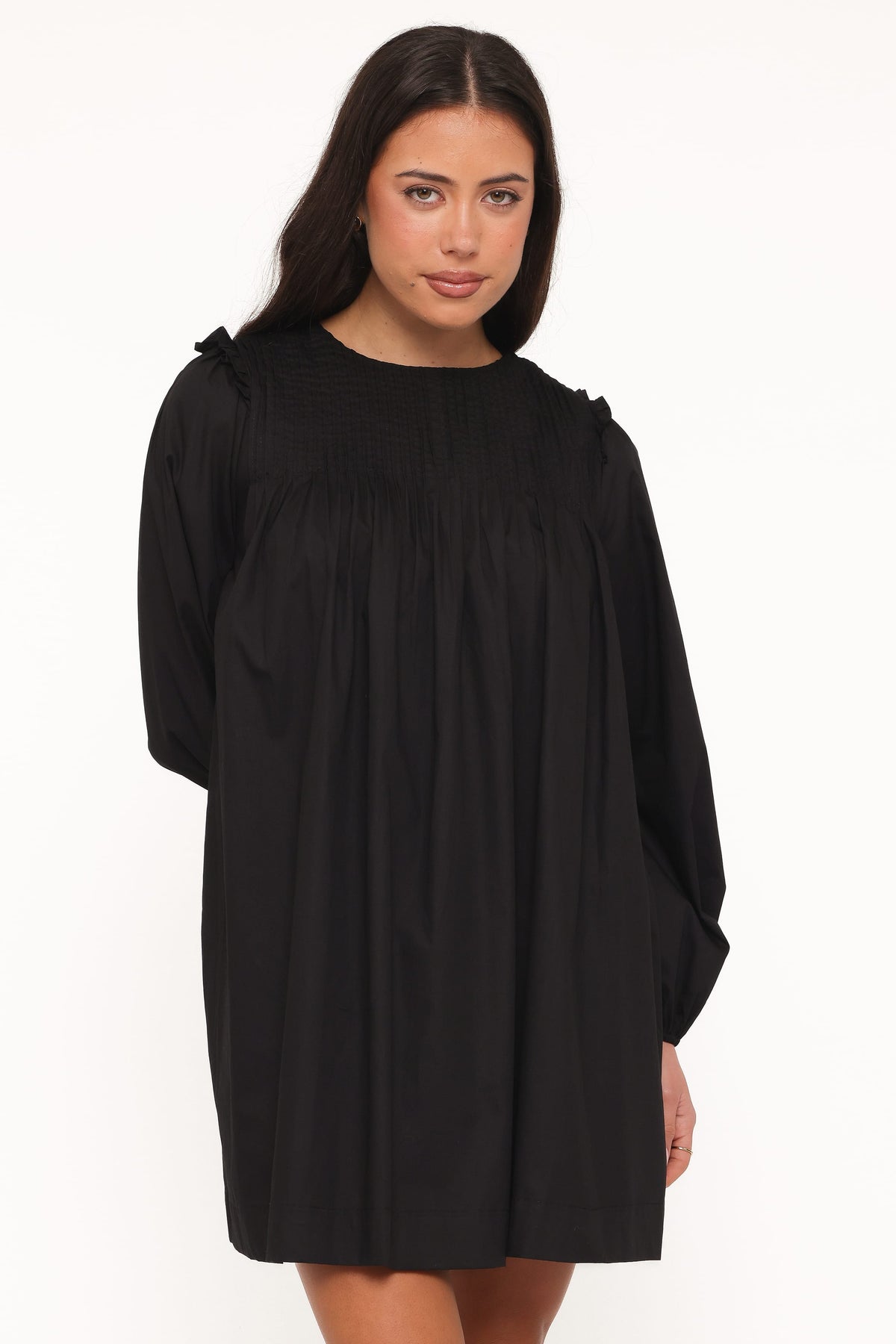 Wyatt Long Sleeve Mini Dress in Black – view 2 of 6