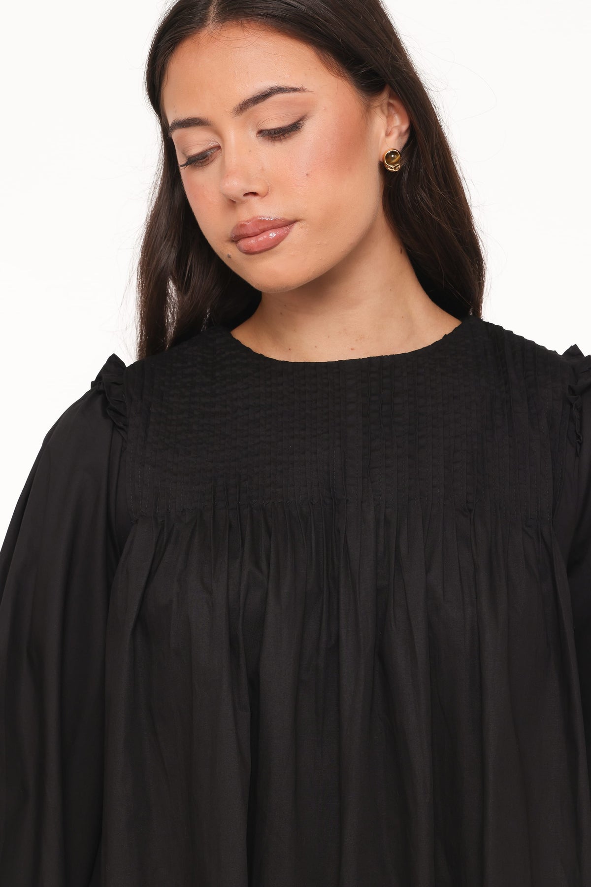 Wyatt Long Sleeve Mini Dress in Black – view 5 of 6
