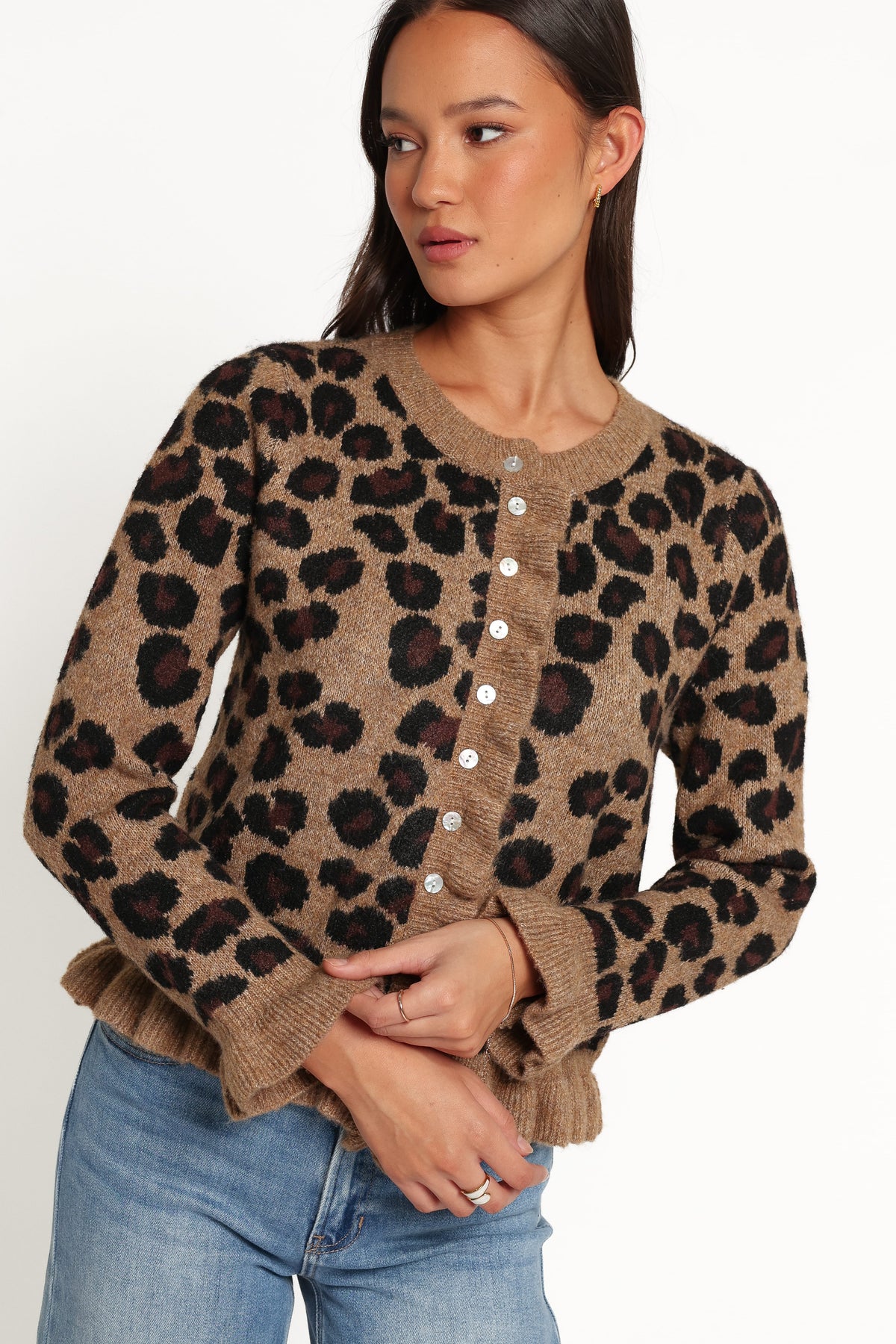 Asha Cardigan in Brown Leopard – view 1 of 7