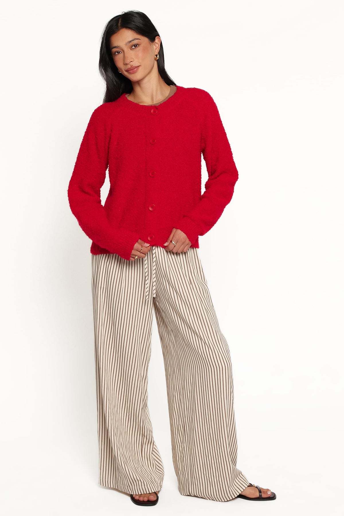 Finley Cropped Cardigan in Red – view 5 of 6