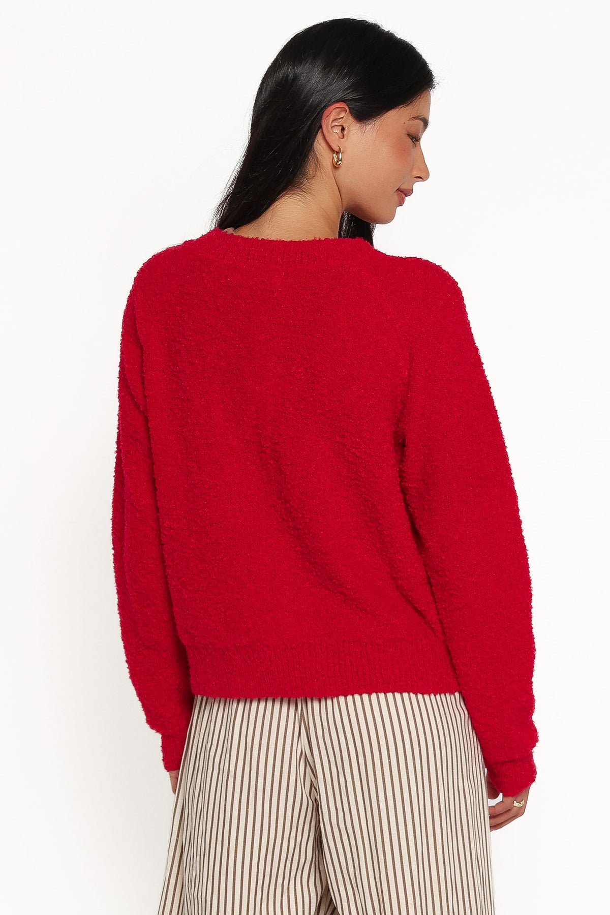 Finley Cropped Cardigan in Red – view 4 of 6