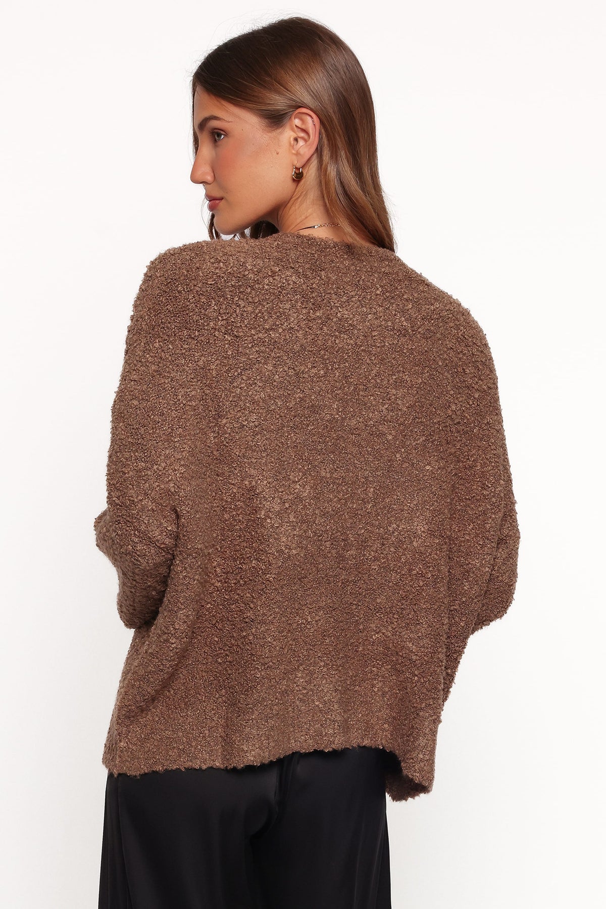 Freida Boucle Knit Sweater in Brown – view 4 of 5