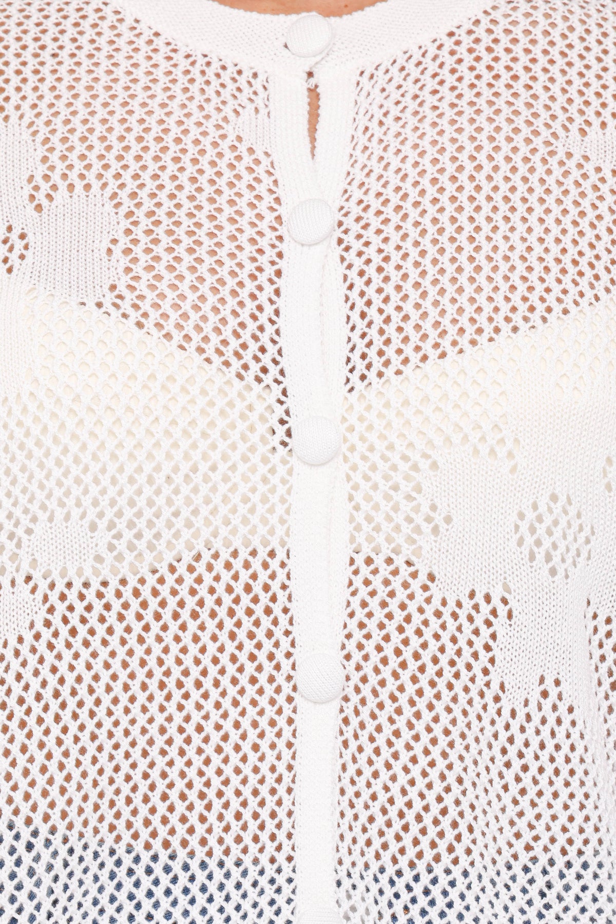 Maddox Open Stitch Cardigan in White – view 7 of 7